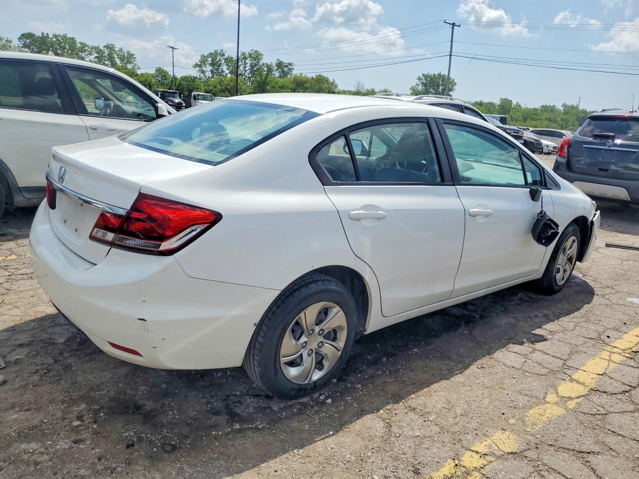 2013 Honda Civic Lx White vin: 19XFB2F53DE017441