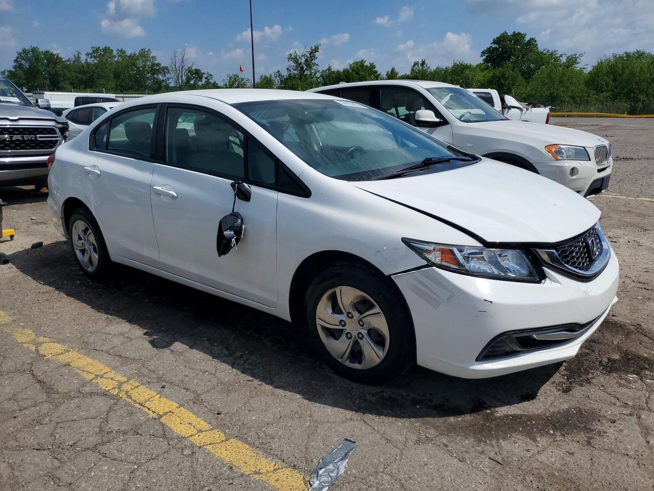 2013 Honda Civic Lx White vin: 19XFB2F53DE017441