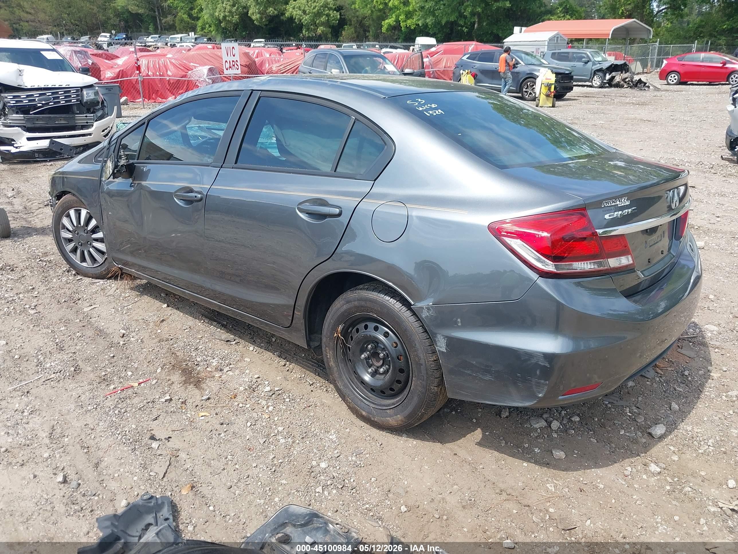 2013 Honda Civic Lx Gray vin: 19XFB2F53DE031324