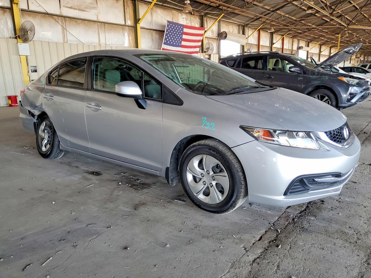 2013 Honda Civic Lx Silver vin: 19XFB2F53DE033770