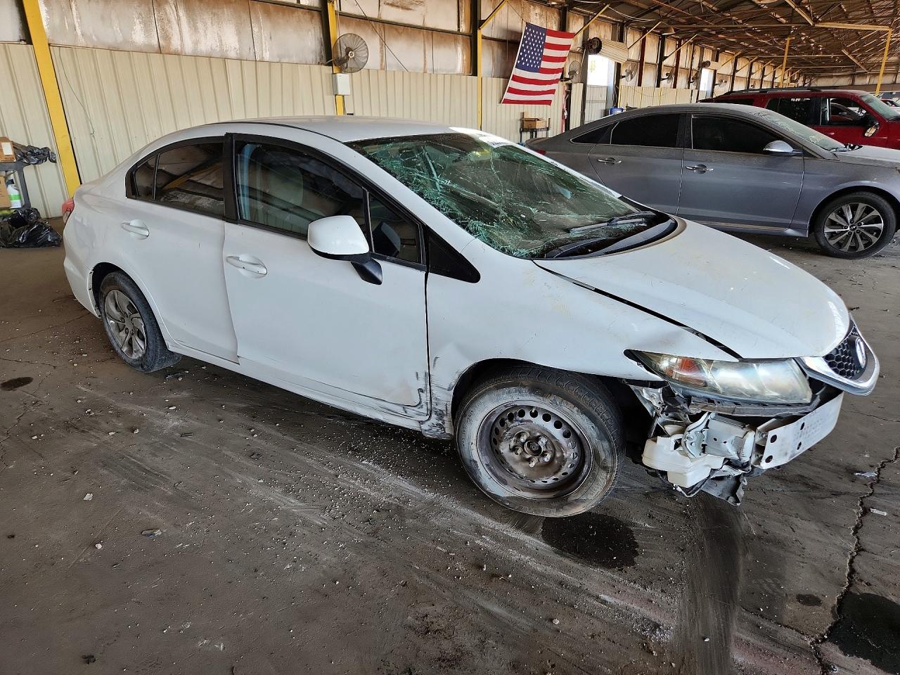 2013 Honda Civic Lx White vin: 19XFB2F53DE037916