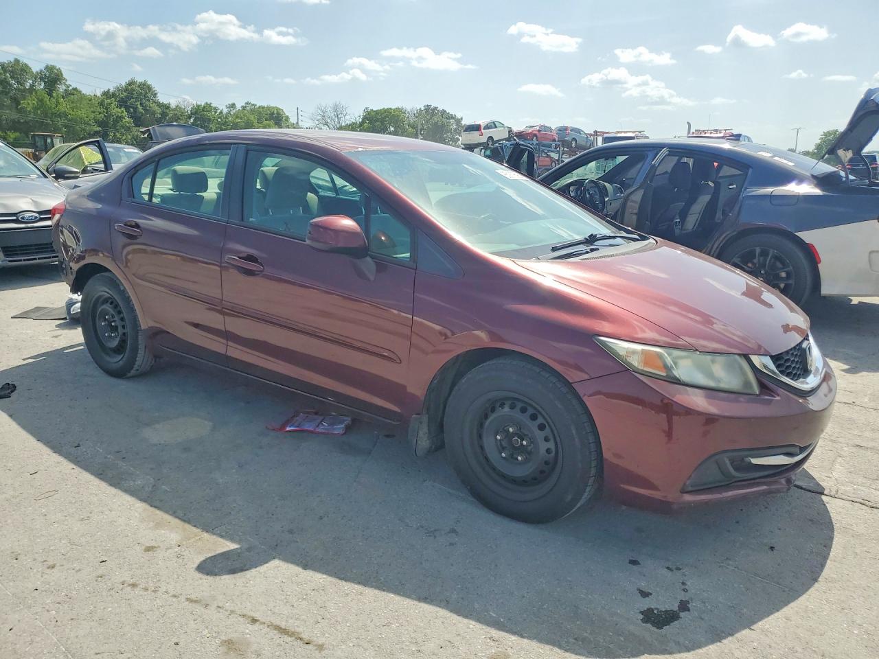 2013 Honda Civic Lx Красный vin: 19XFB2F53DE043554