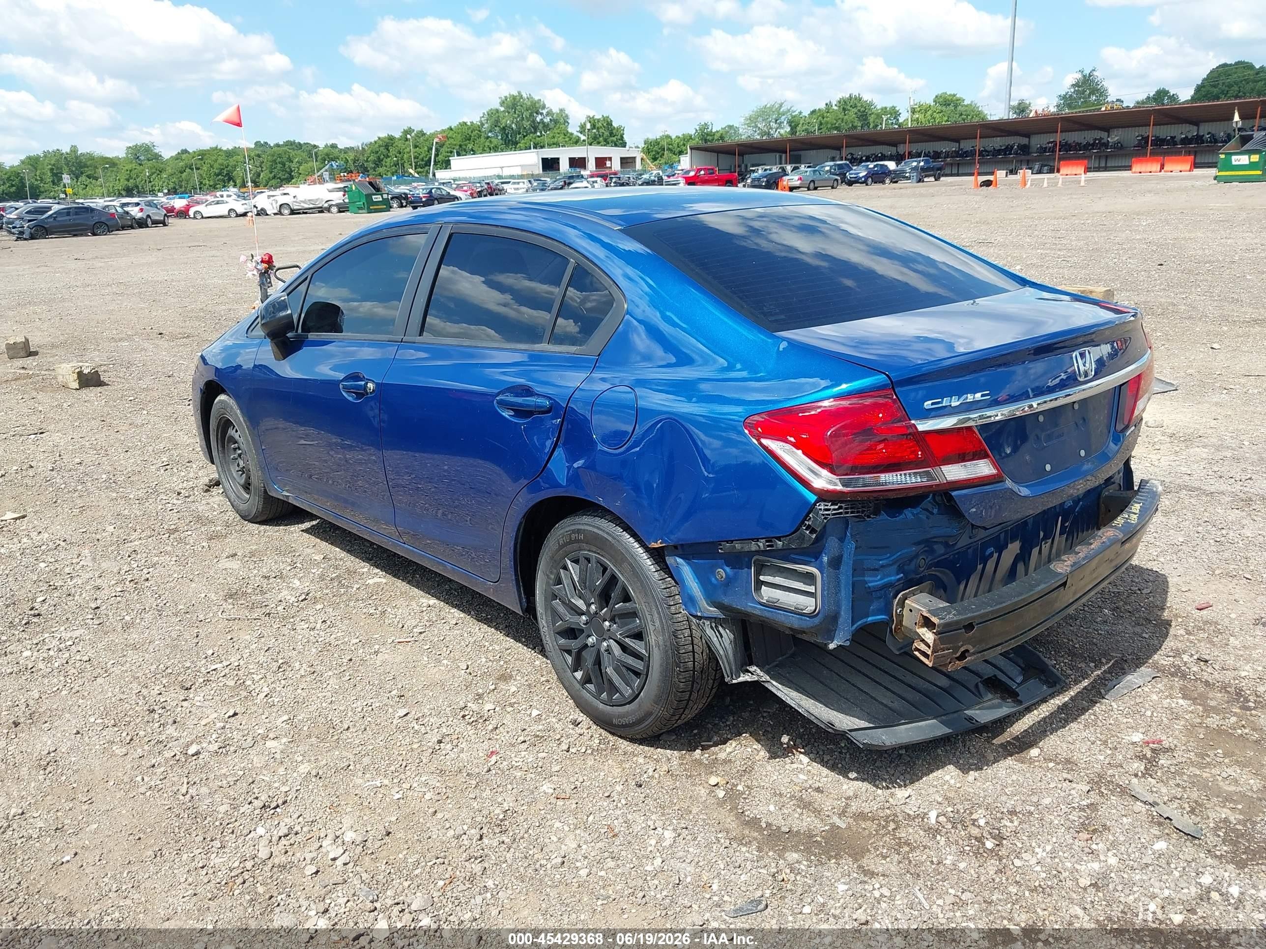 2013 Honda Civic Lx Blue vin: 19XFB2F53DE061102