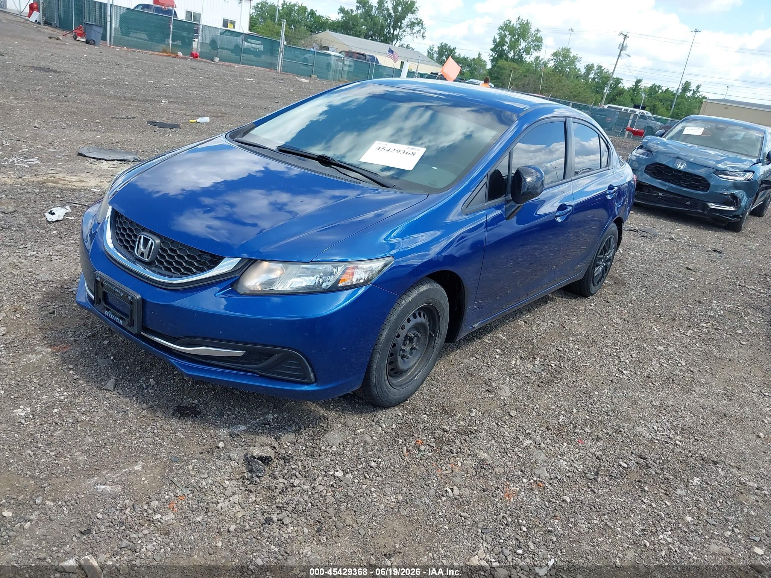 2013 Honda Civic Lx Blue vin: 19XFB2F53DE061102
