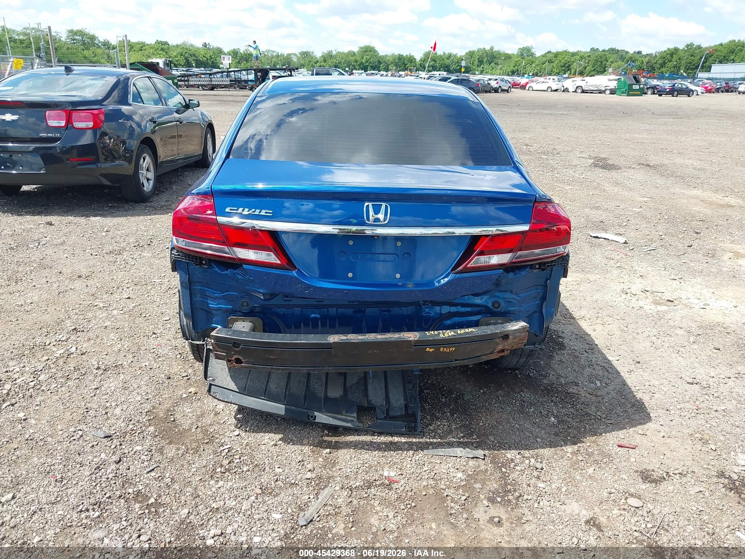 2013 Honda Civic Lx Blue vin: 19XFB2F53DE061102