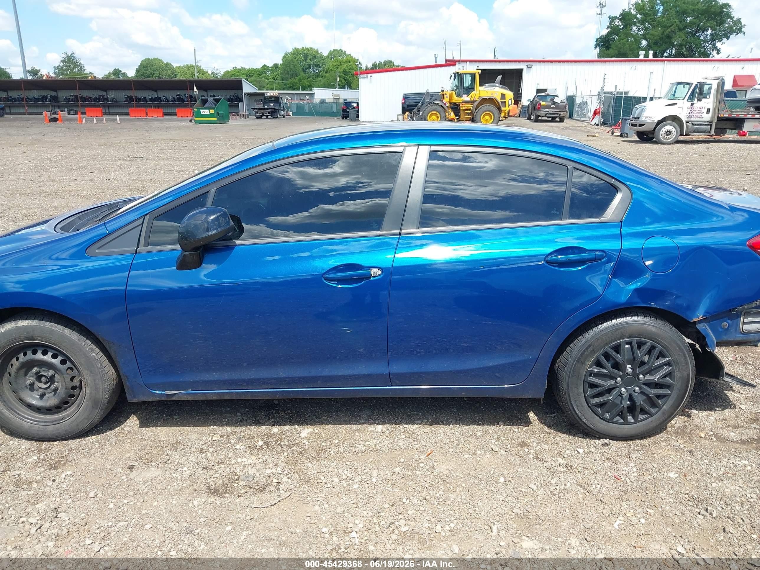 2013 Honda Civic Lx Blue vin: 19XFB2F53DE061102