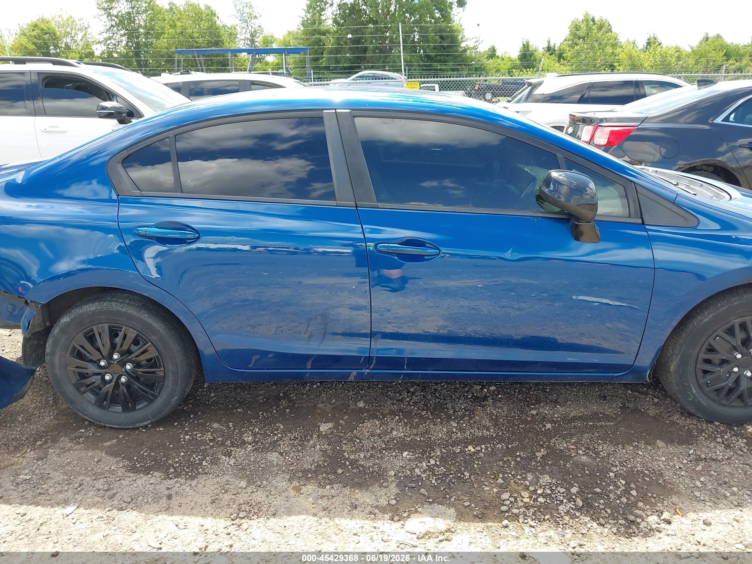 2013 Honda Civic Lx Blue vin: 19XFB2F53DE061102