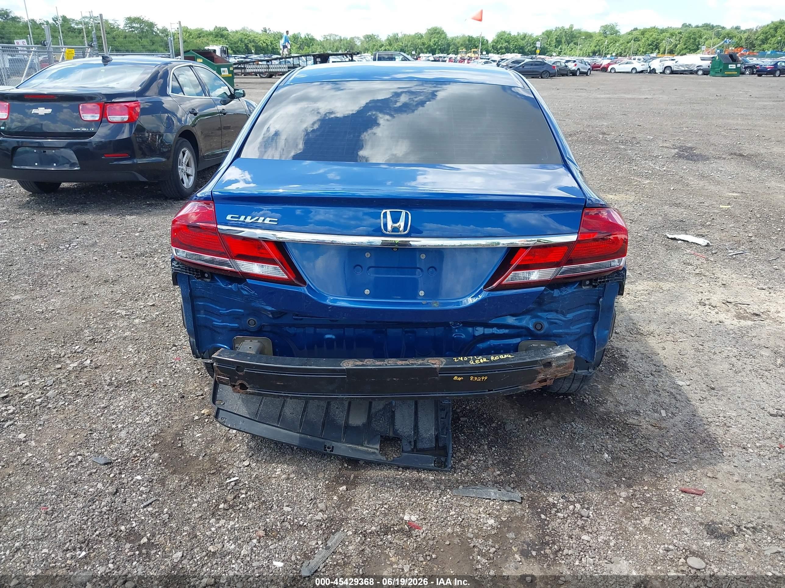 2013 Honda Civic Lx Blue vin: 19XFB2F53DE061102