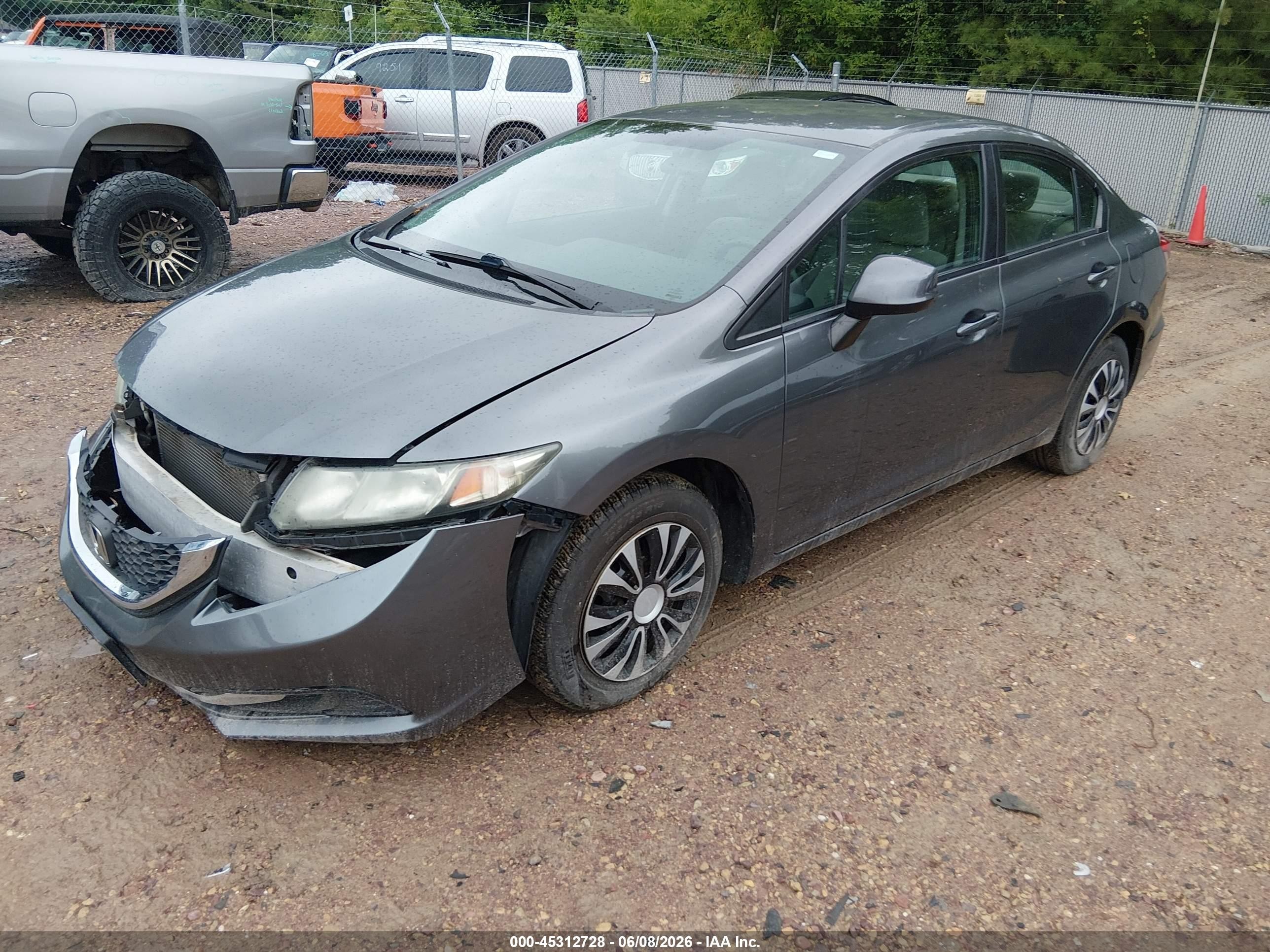 2013 Honda Civic Lx Gray vin: 19XFB2F53DE090034