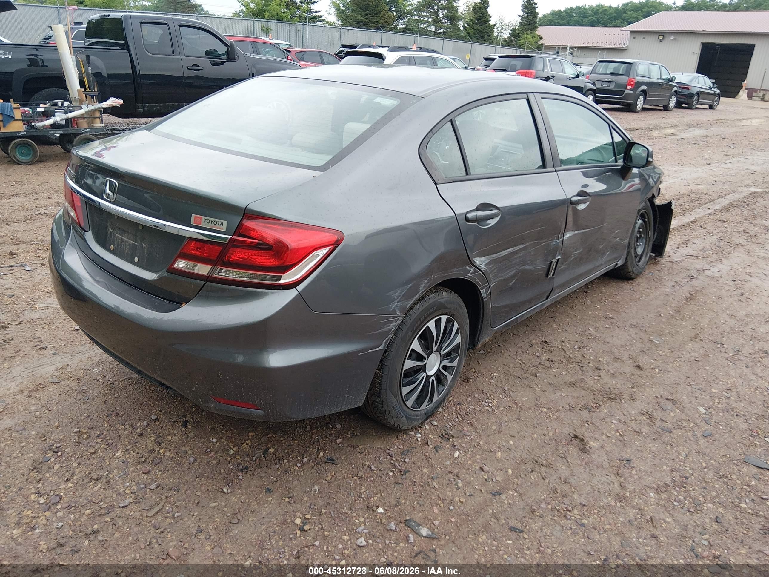 2013 Honda Civic Lx Gray vin: 19XFB2F53DE090034