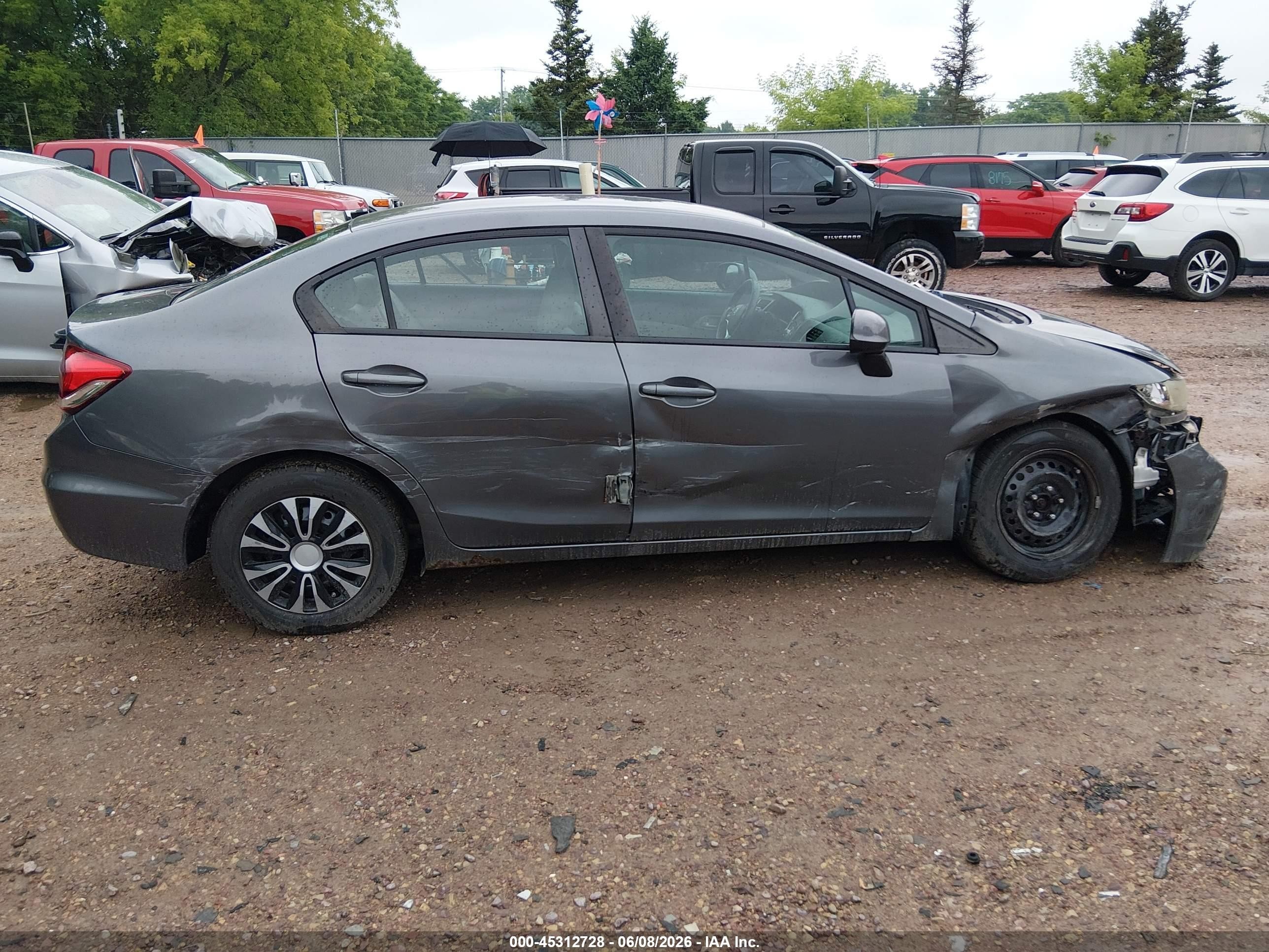 2013 Honda Civic Lx Gray vin: 19XFB2F53DE090034