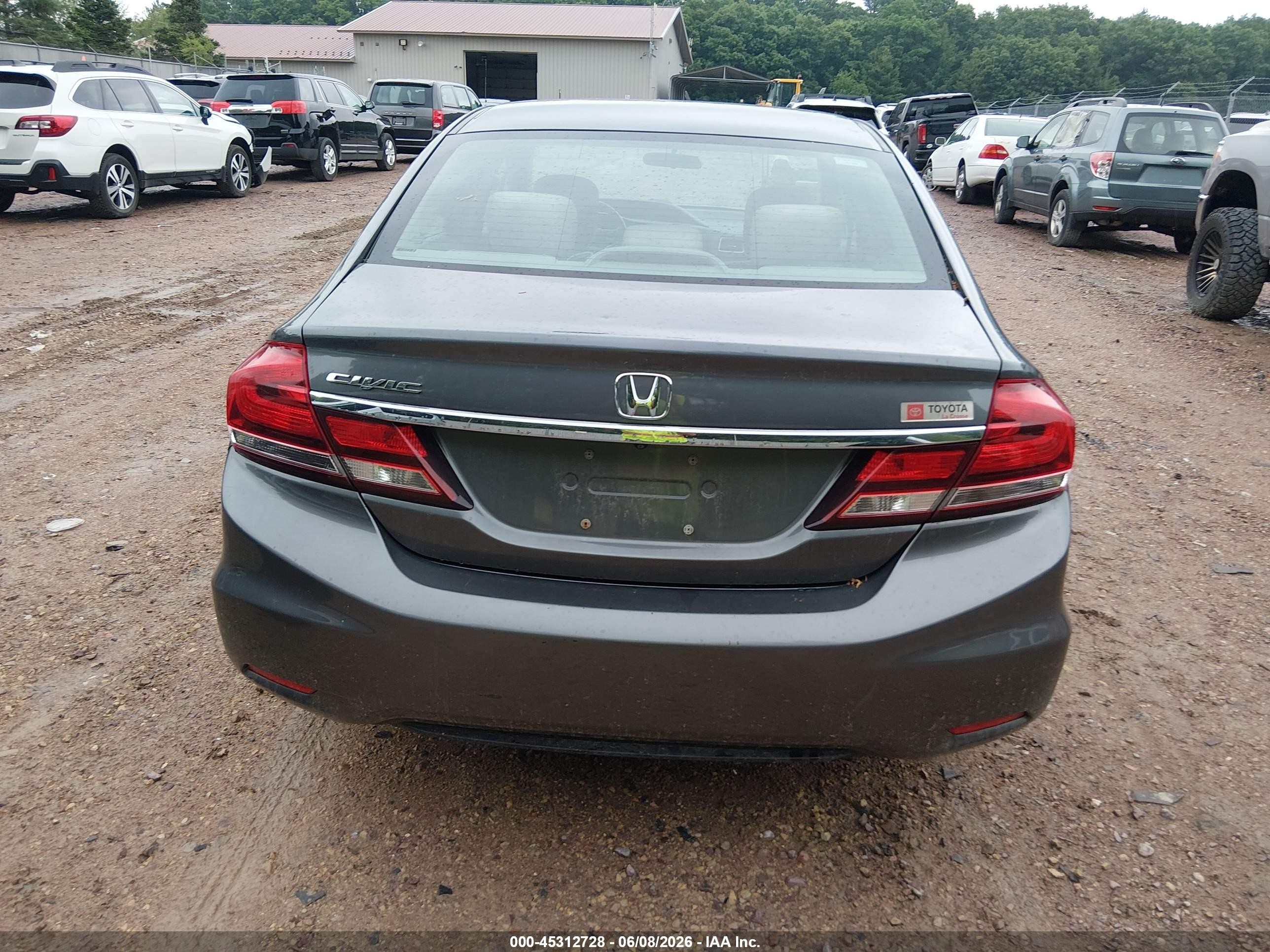 2013 Honda Civic Lx Gray vin: 19XFB2F53DE090034
