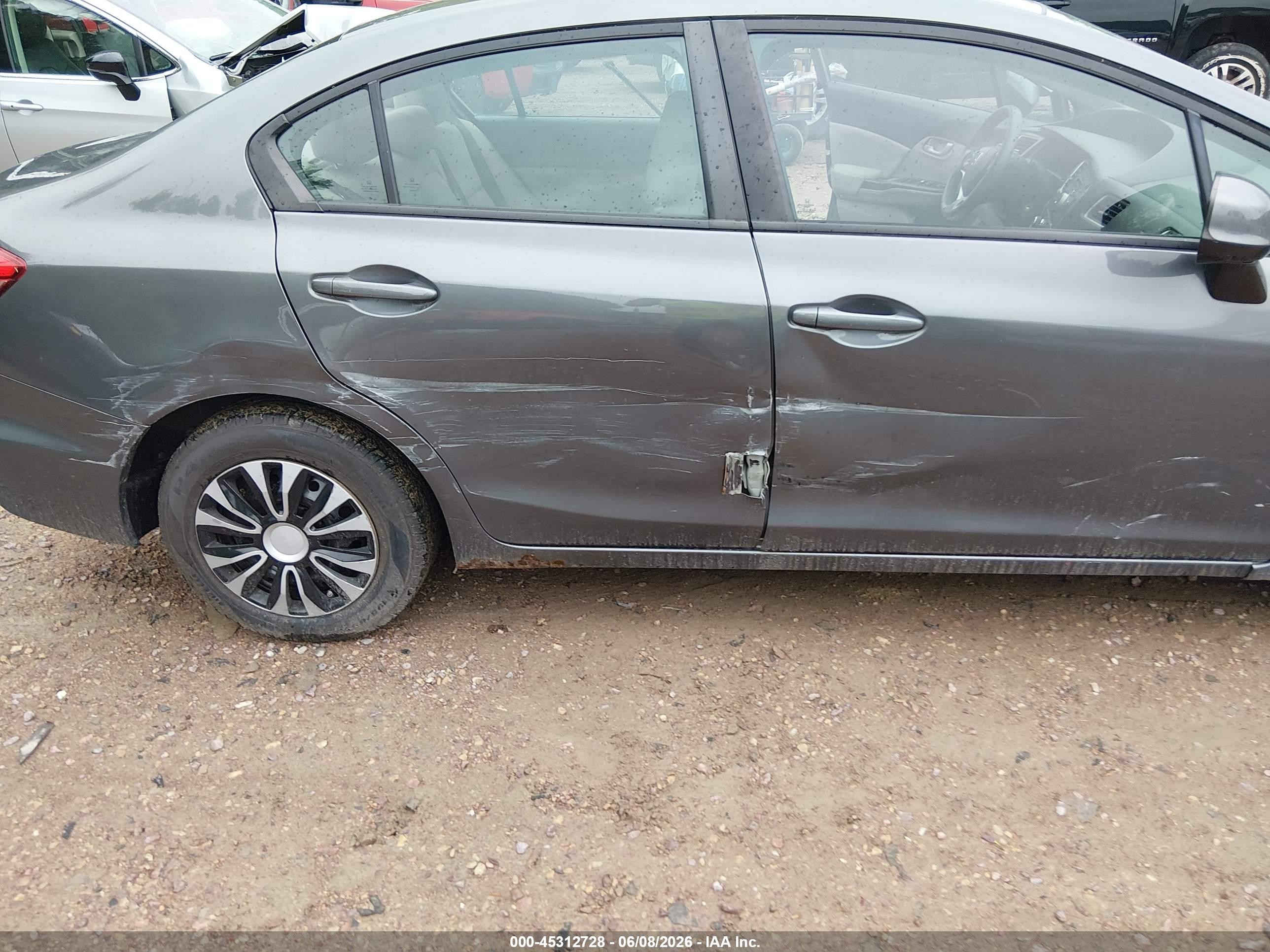 2013 Honda Civic Lx Gray vin: 19XFB2F53DE090034