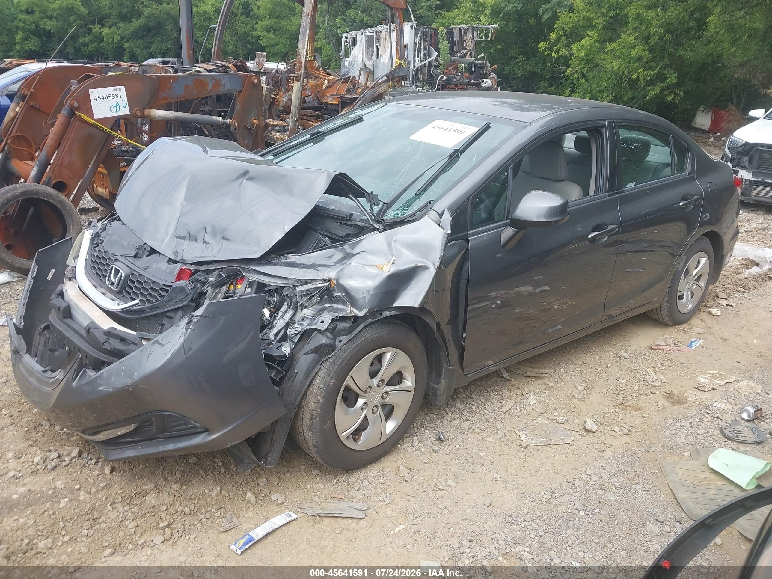 2013 Honda Civic Lx Серый vin: 19XFB2F53DE091460