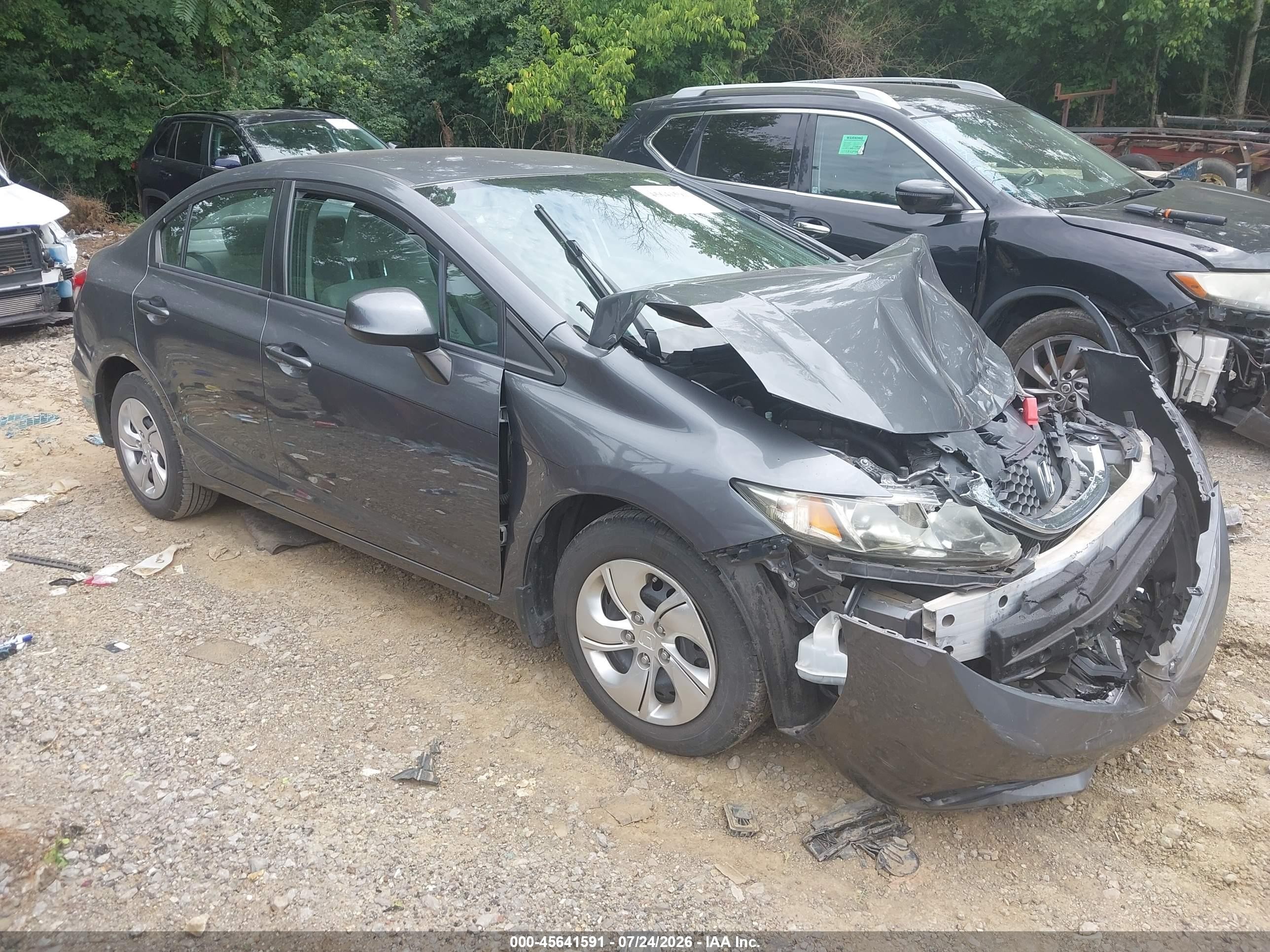 2013 Honda Civic Lx Серый vin: 19XFB2F53DE091460