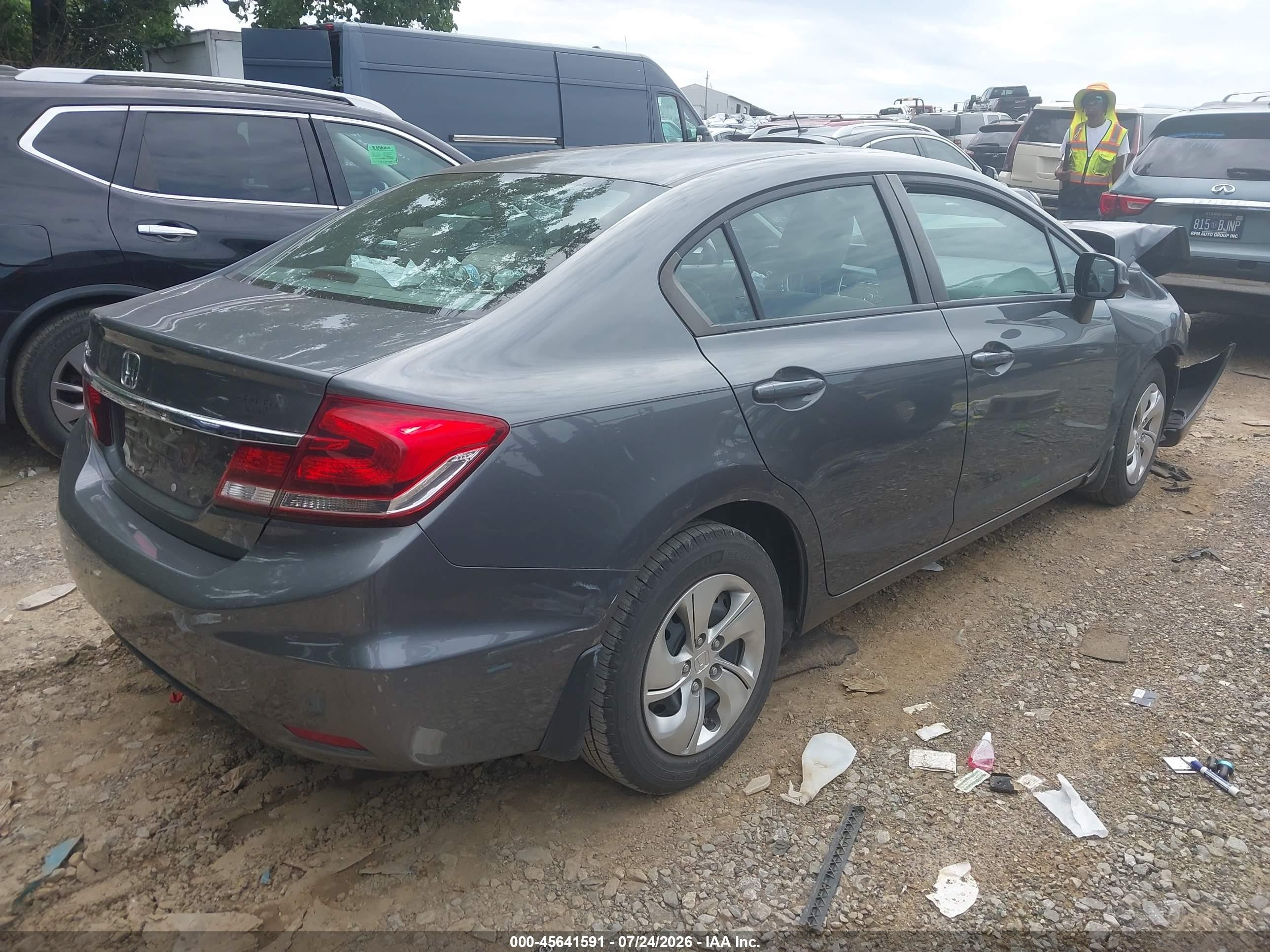 2013 Honda Civic Lx Серый vin: 19XFB2F53DE091460