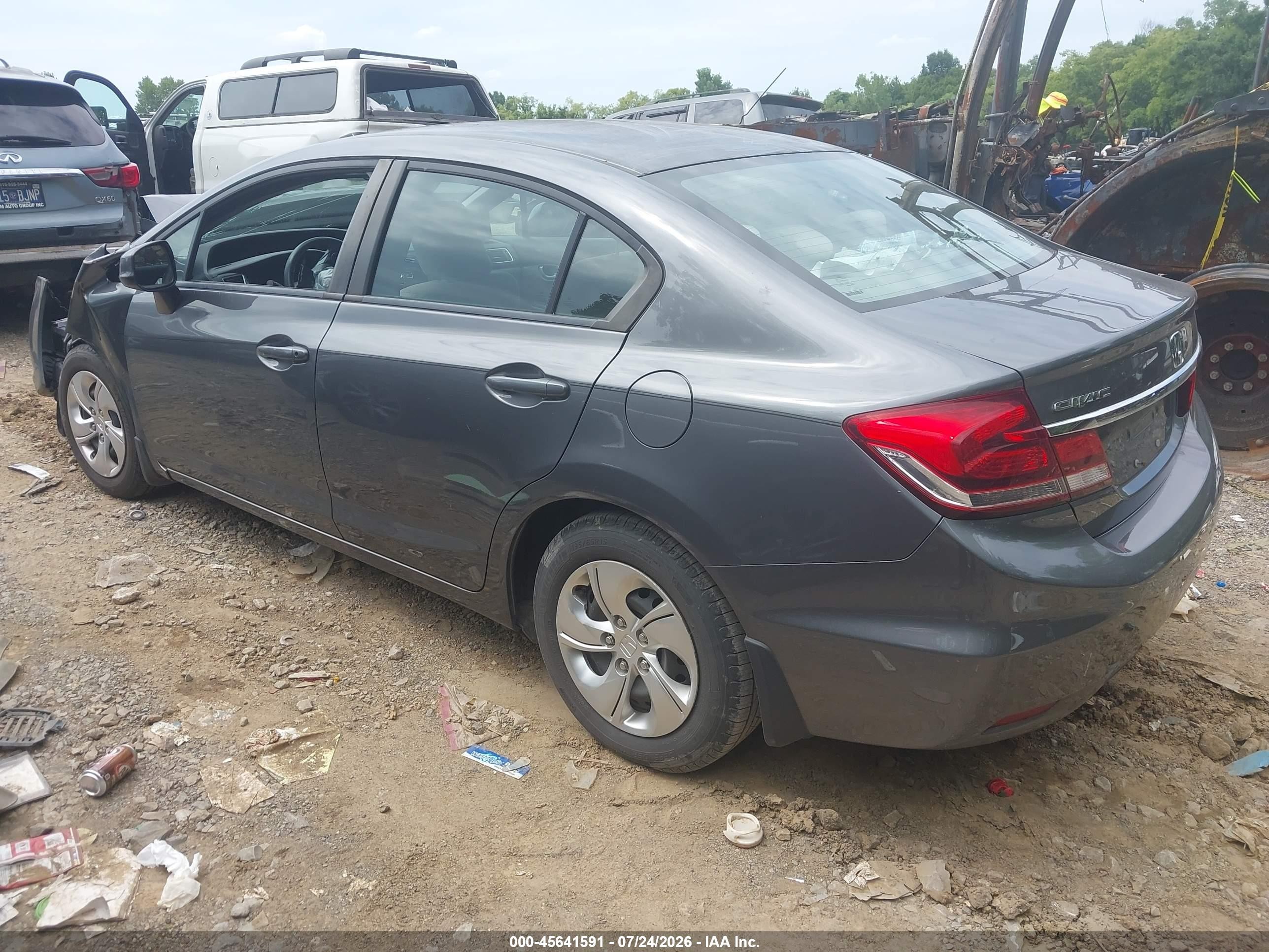 2013 Honda Civic Lx Серый vin: 19XFB2F53DE091460