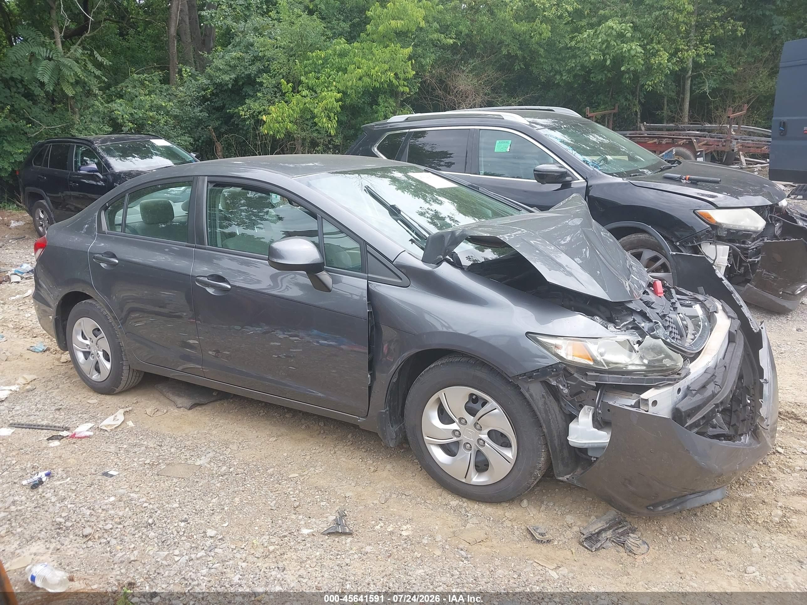 2013 Honda Civic Lx Серый vin: 19XFB2F53DE091460