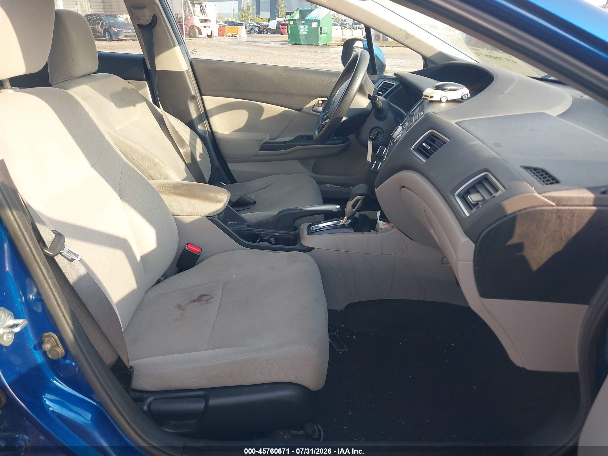 2013 Honda Civic Lx Blue vin: 19XFB2F53DE100075