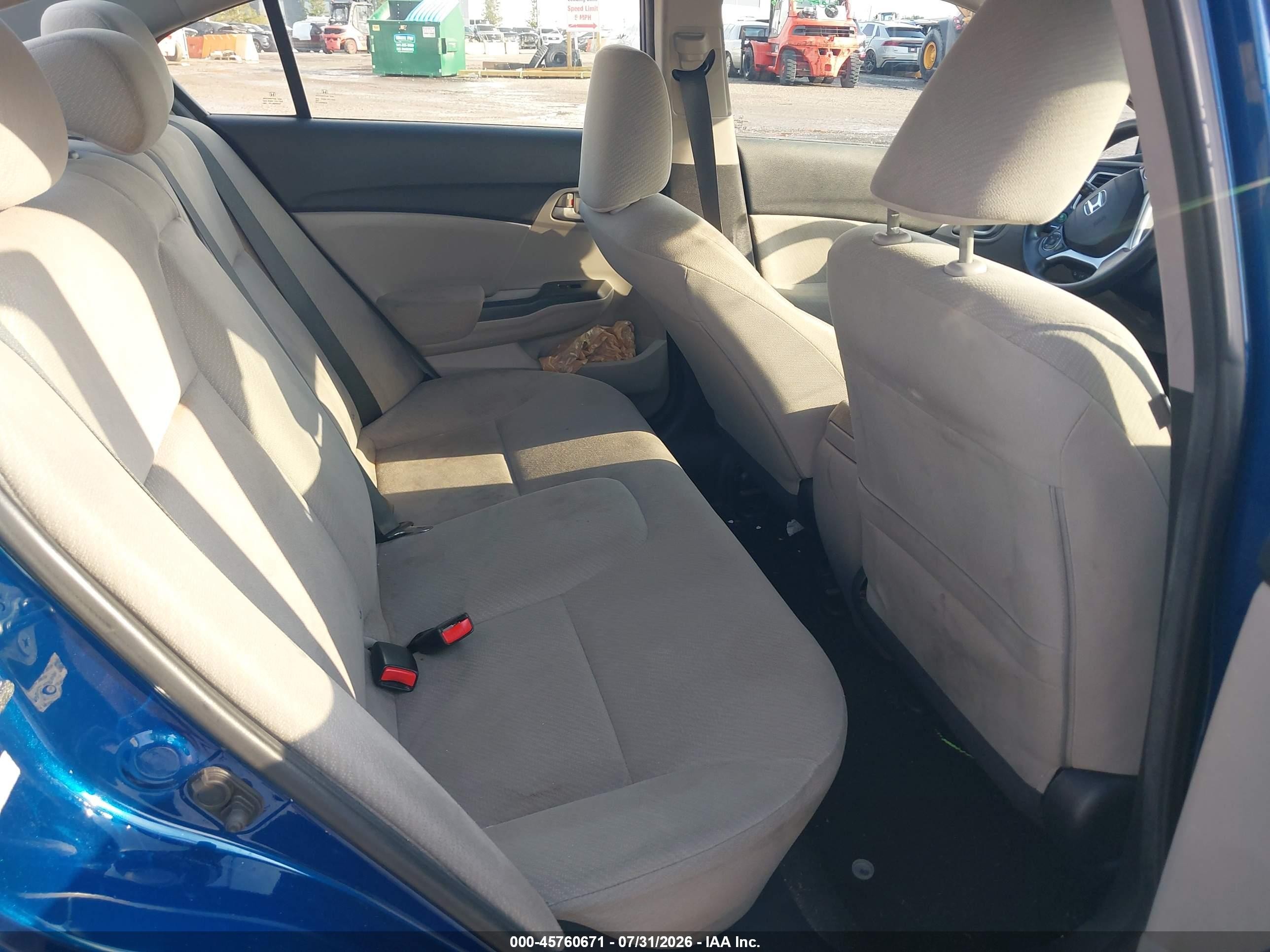 2013 Honda Civic Lx Blue vin: 19XFB2F53DE100075