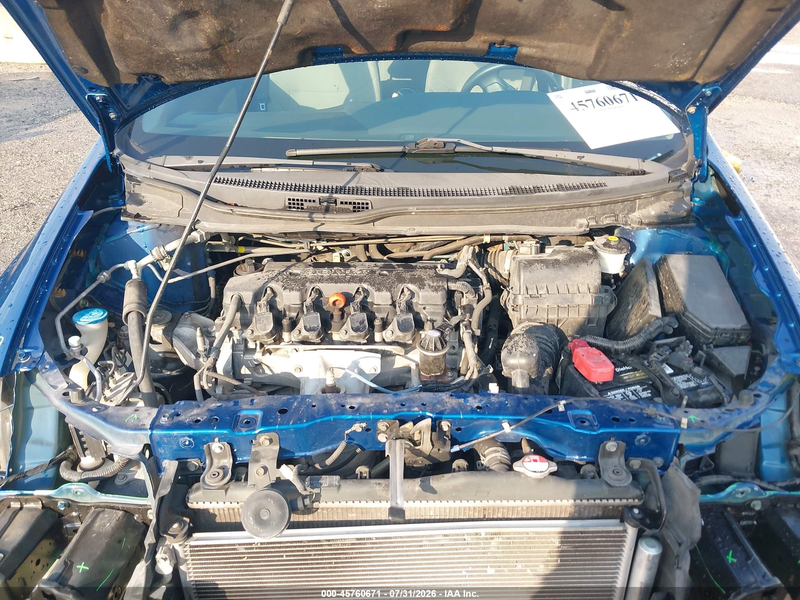 2013 Honda Civic Lx Blue vin: 19XFB2F53DE100075