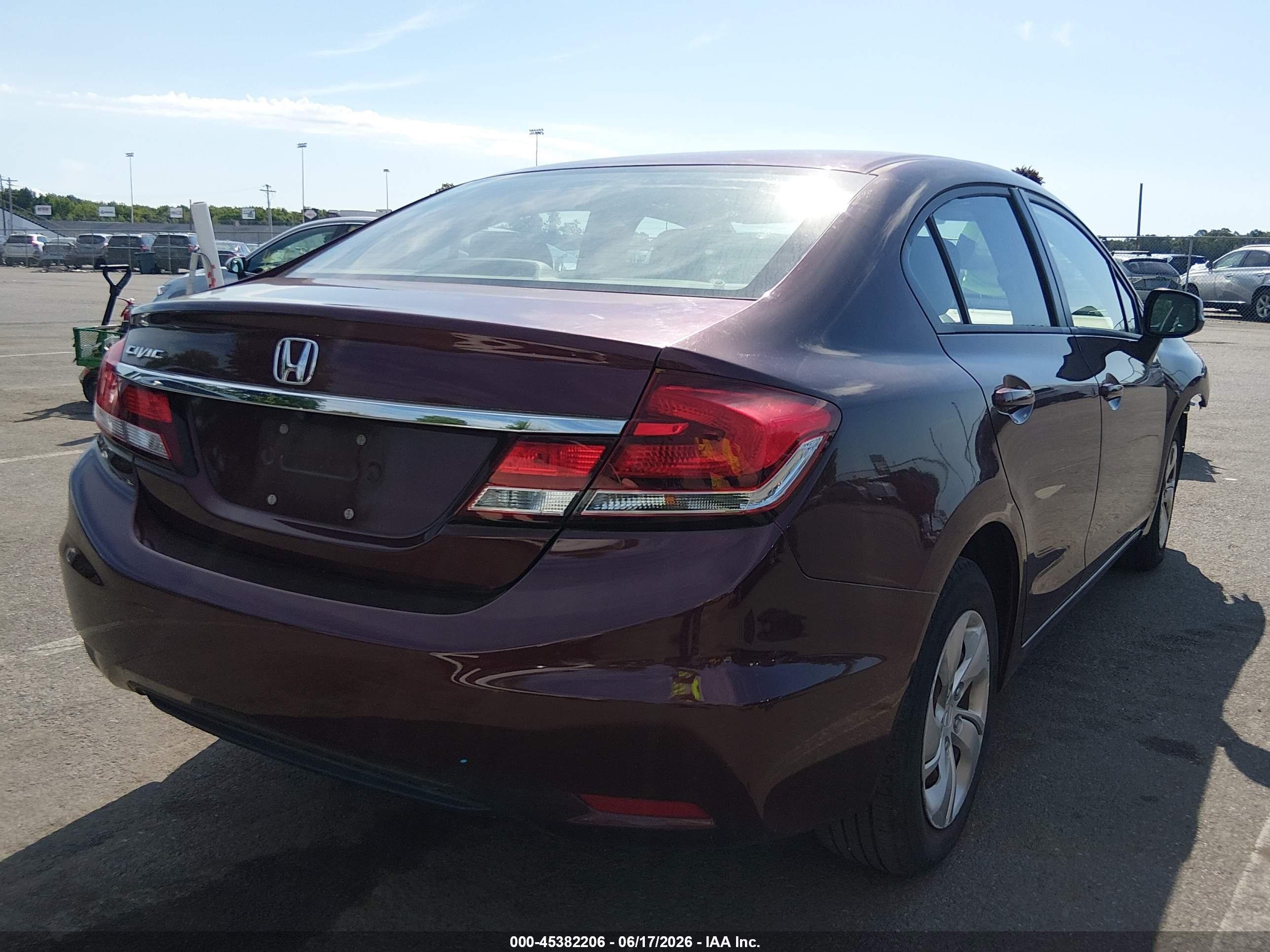 2013 Honda Civic Lx Бордовый vin: 19XFB2F53DE202640