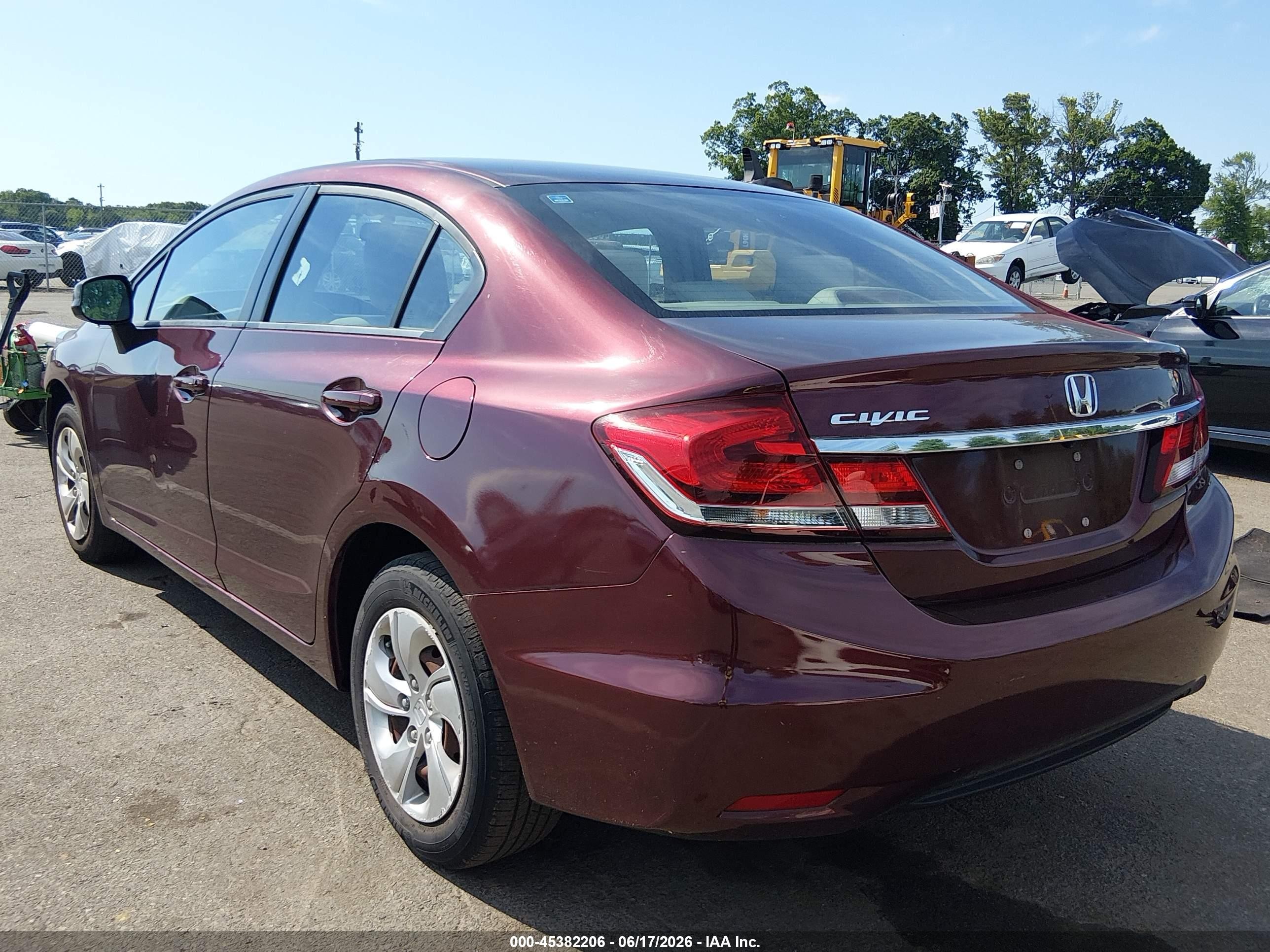 2013 Honda Civic Lx Бордовый vin: 19XFB2F53DE202640