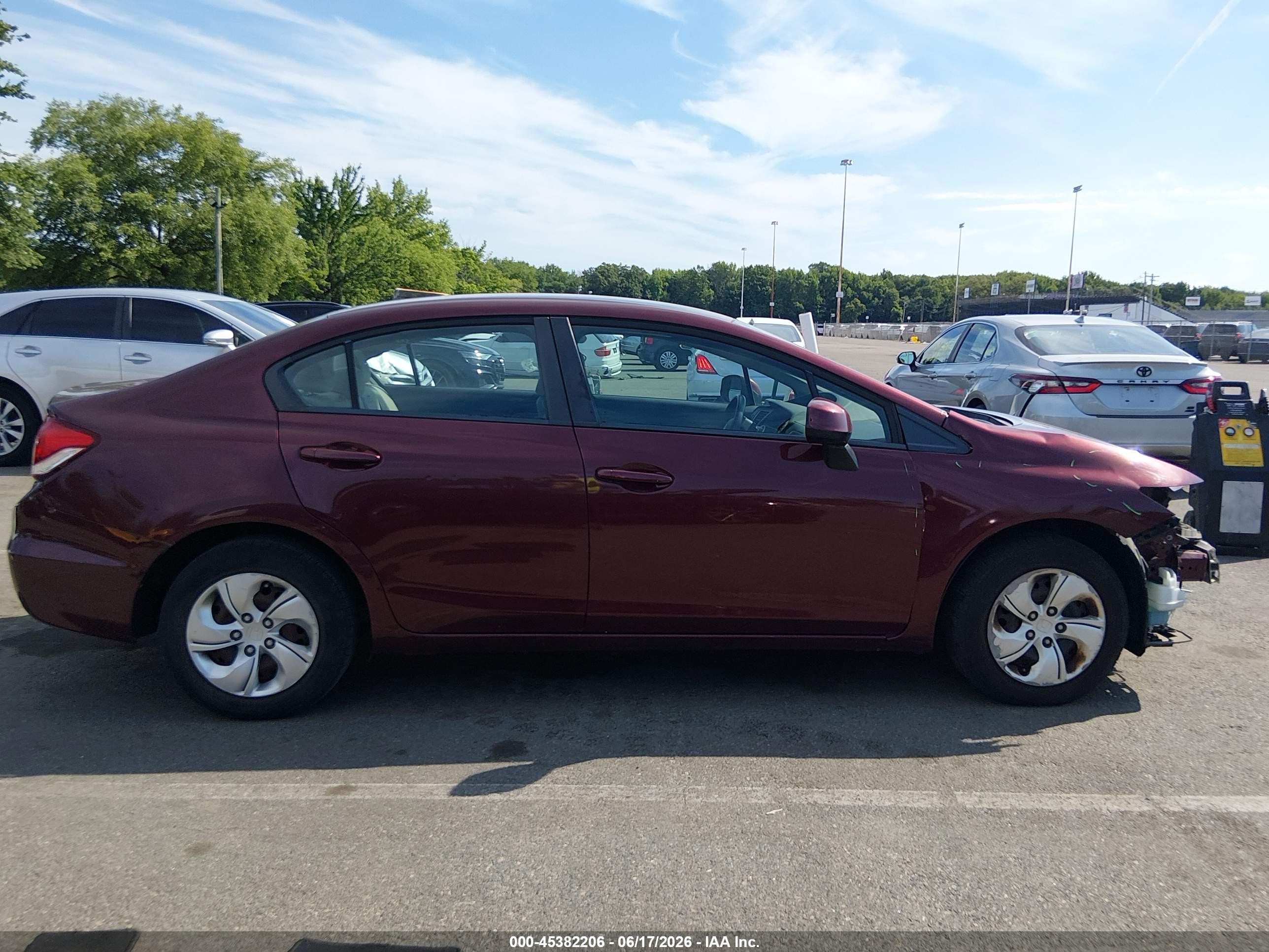 2013 Honda Civic Lx Бордовый vin: 19XFB2F53DE202640
