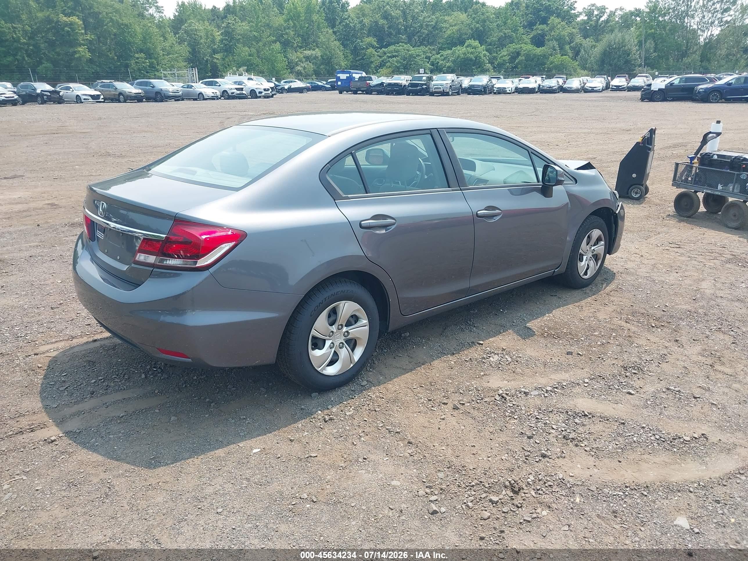 2013 Honda Civic Lx Gray vin: 19XFB2F53DE207319