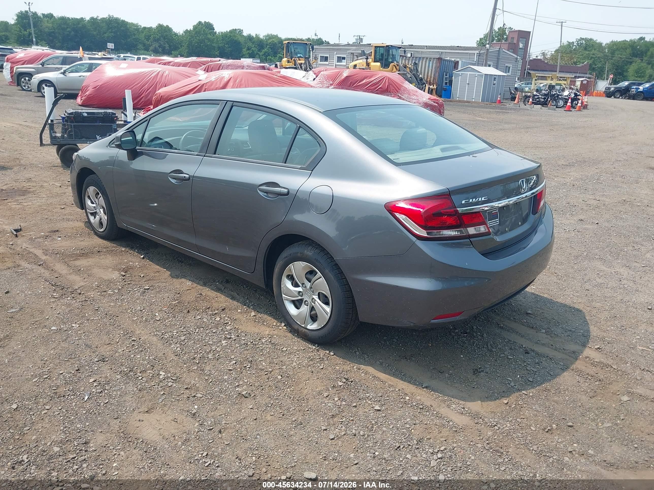 2013 Honda Civic Lx Gray vin: 19XFB2F53DE207319