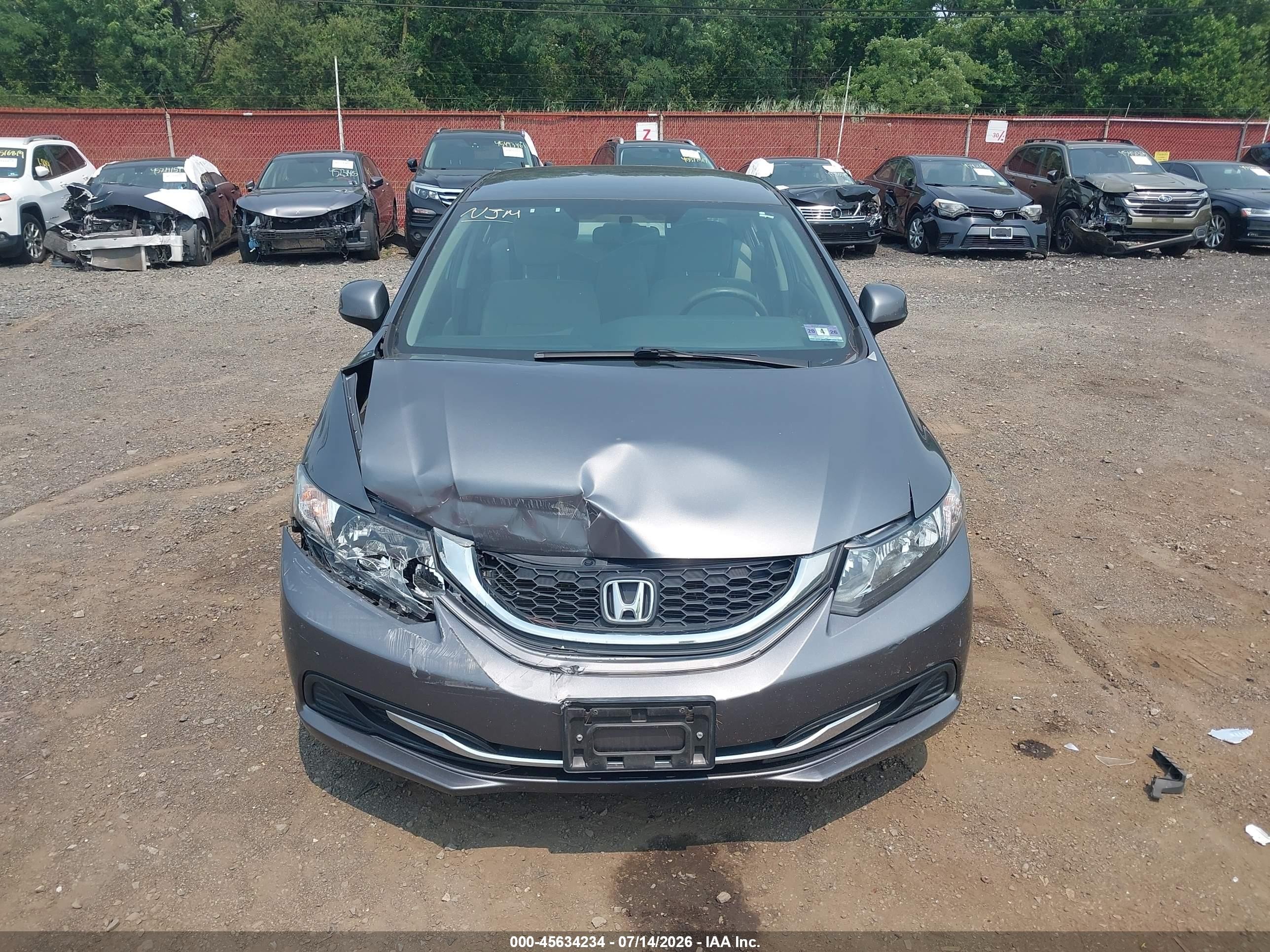 2013 Honda Civic Lx Gray vin: 19XFB2F53DE207319
