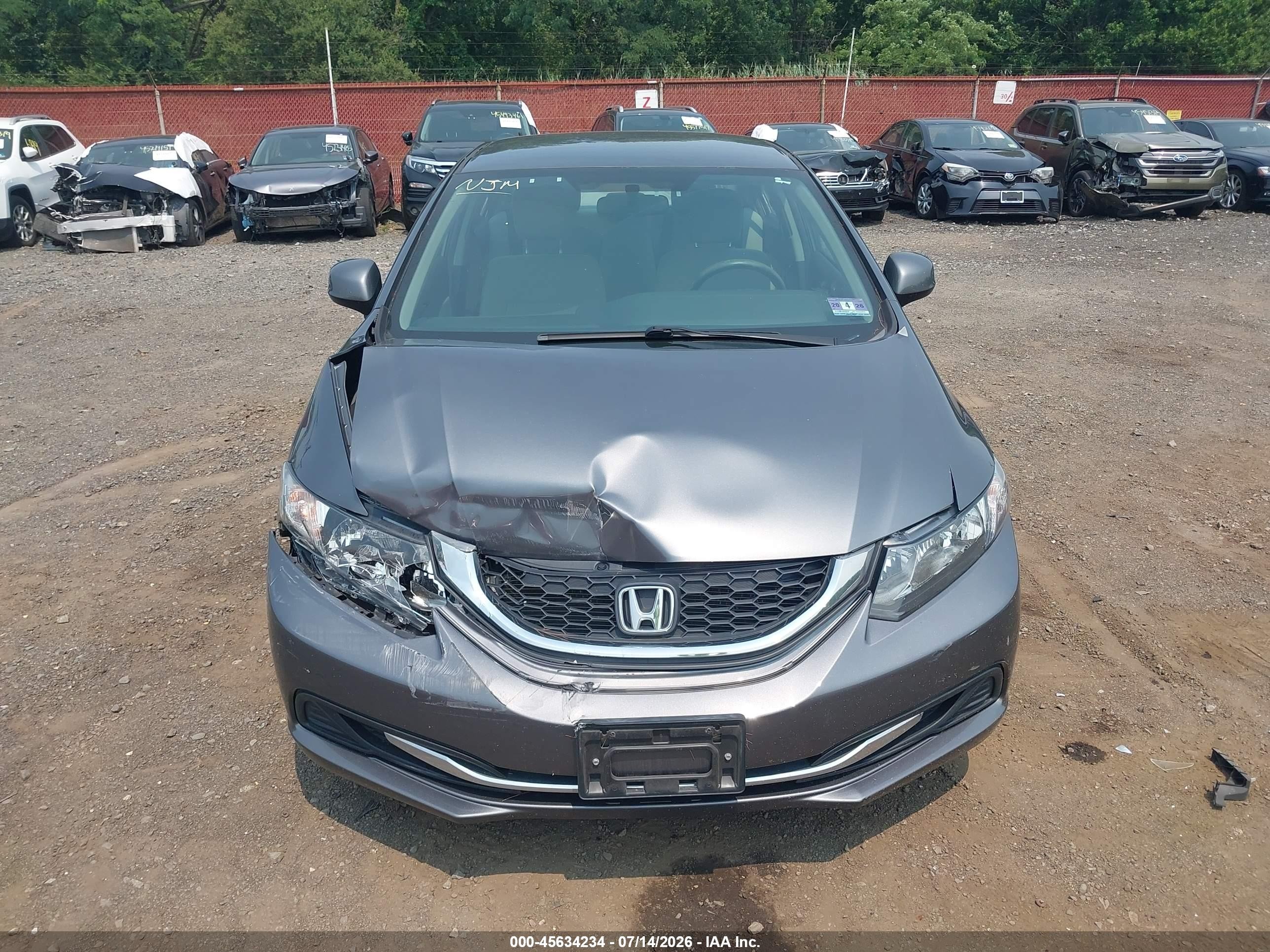 2013 Honda Civic Lx Gray vin: 19XFB2F53DE207319