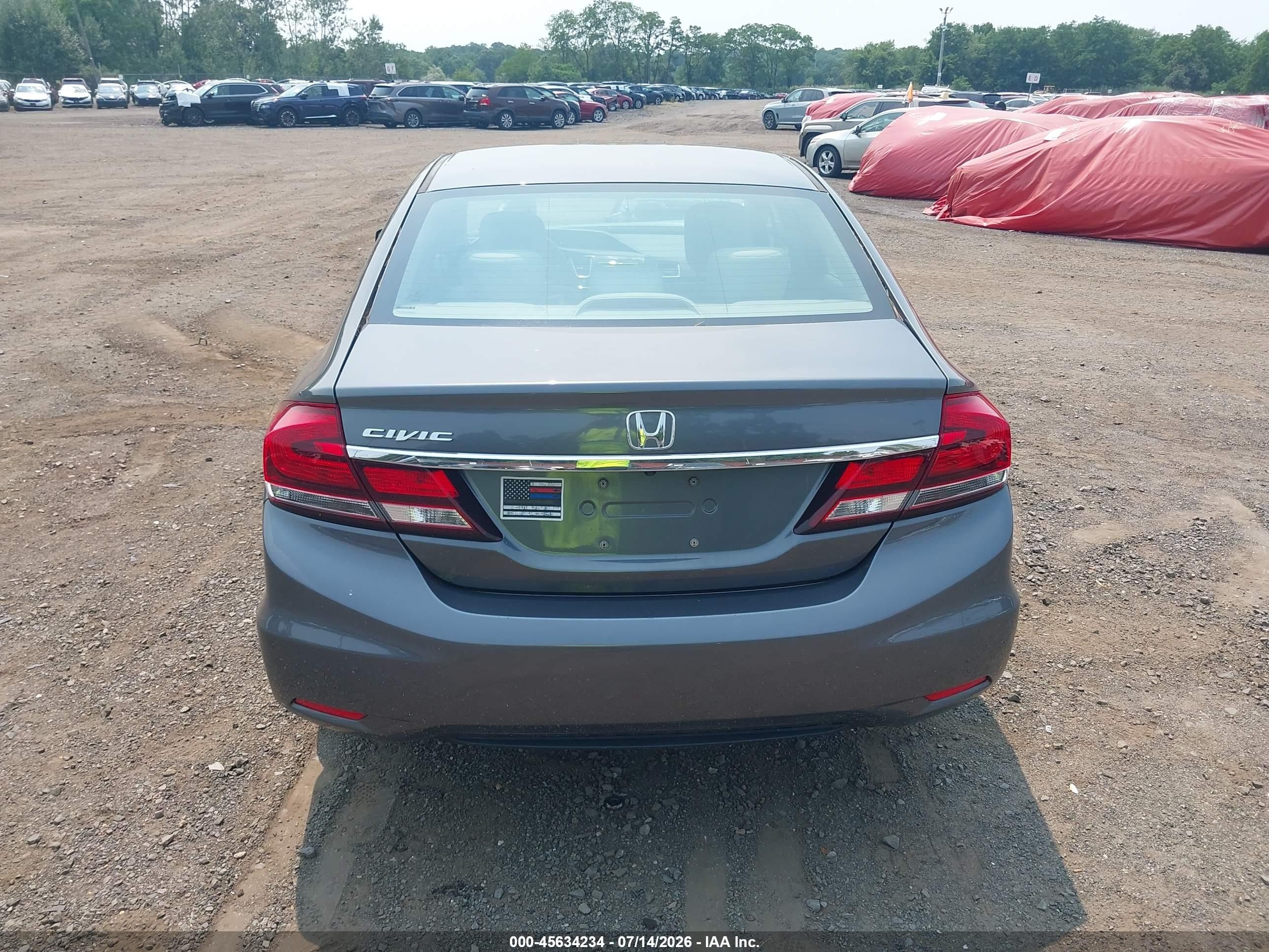 2013 Honda Civic Lx Gray vin: 19XFB2F53DE207319