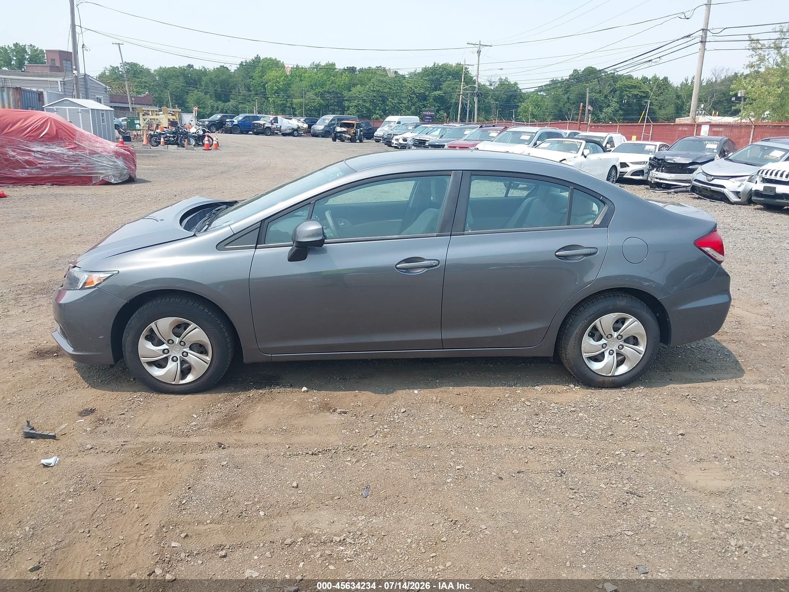 2013 Honda Civic Lx Gray vin: 19XFB2F53DE207319