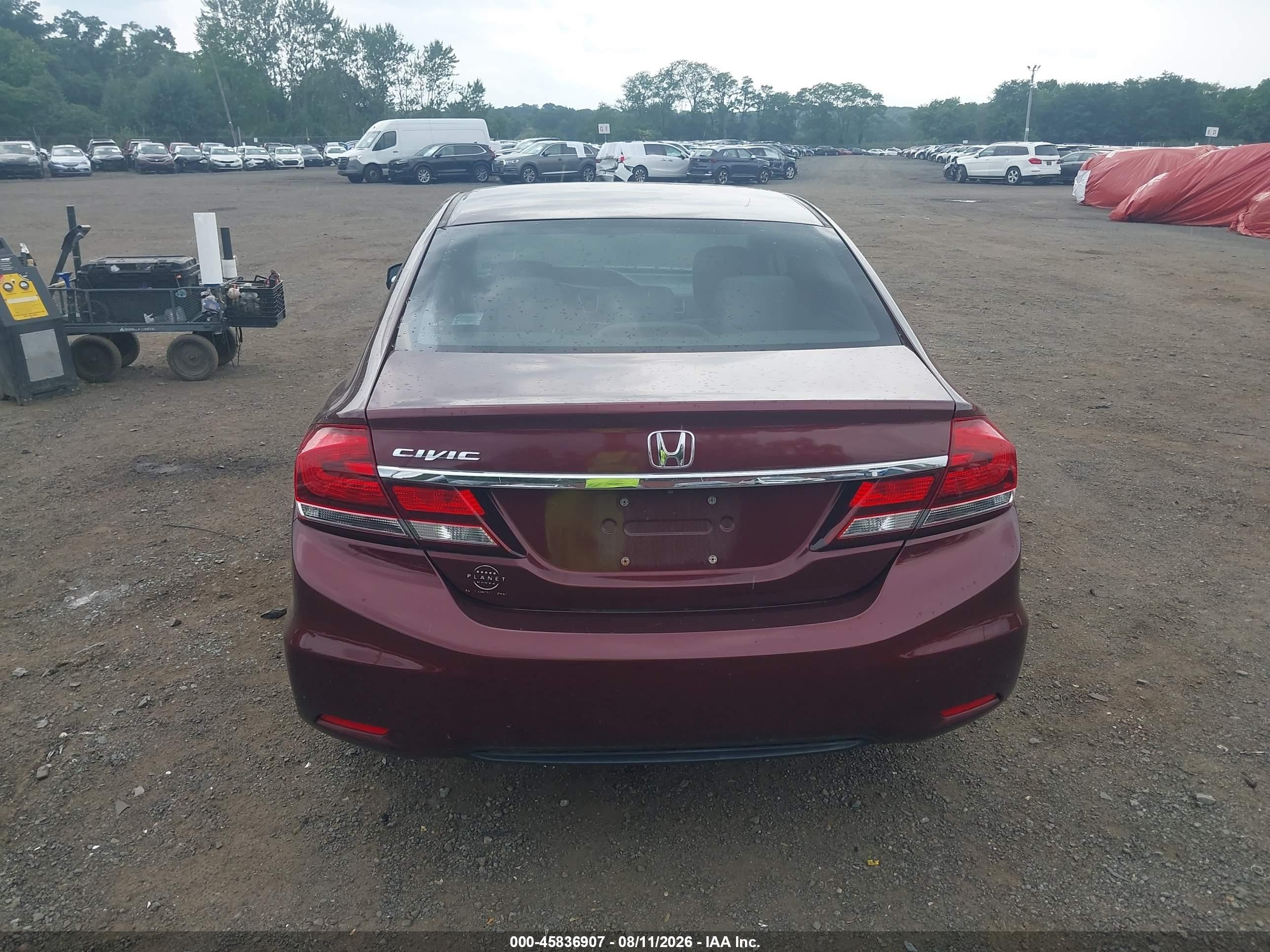 2013 Honda Civic Lx Burgundy vin: 19XFB2F53DE233712