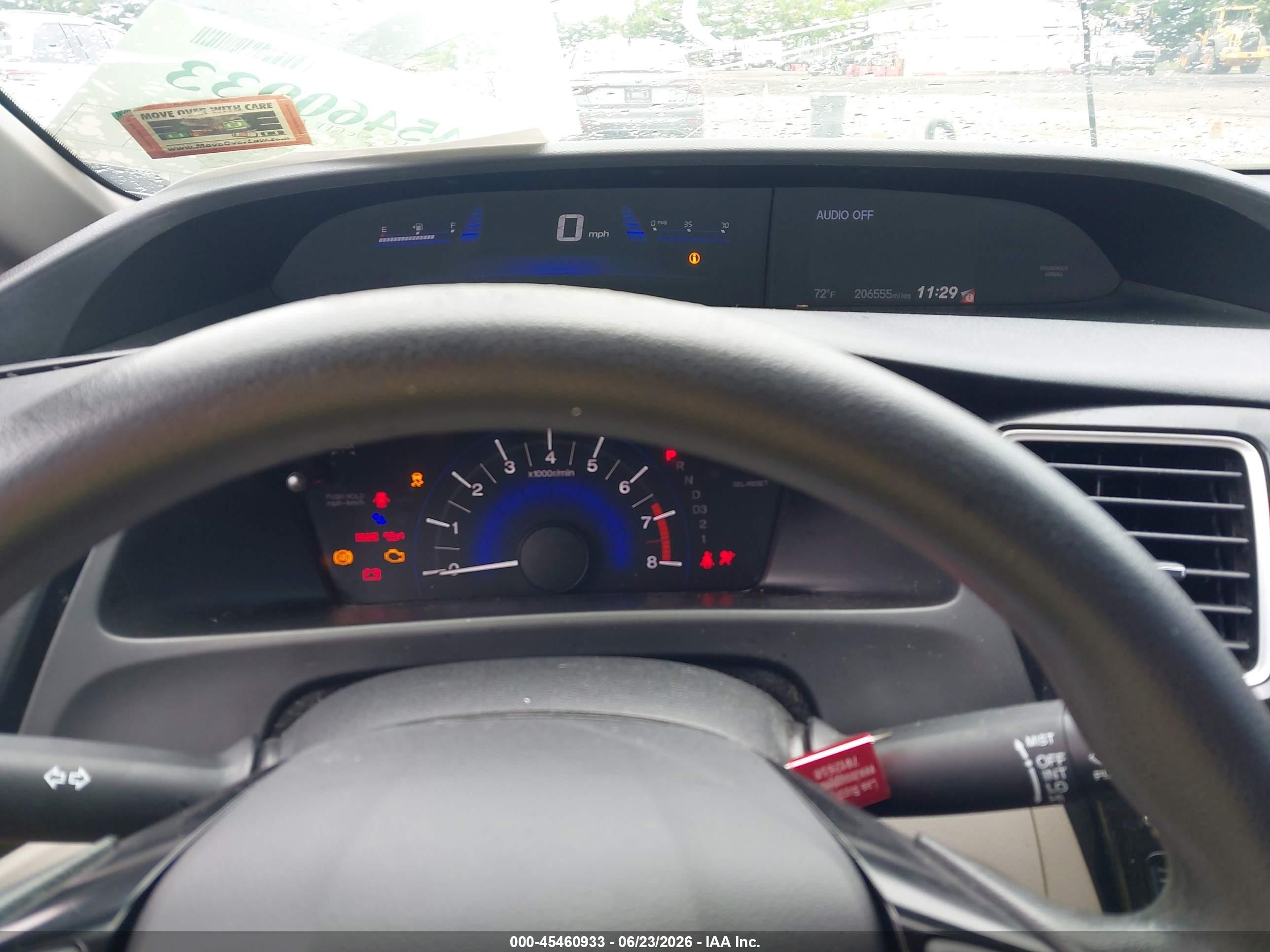2013 Honda Civic Lx Gray vin: 19XFB2F53DE235752