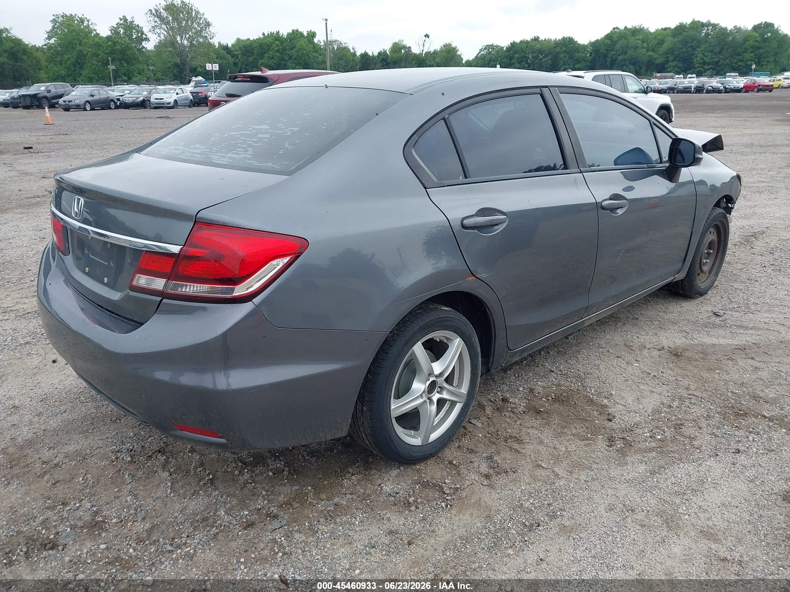 2013 Honda Civic Lx Gray vin: 19XFB2F53DE235752