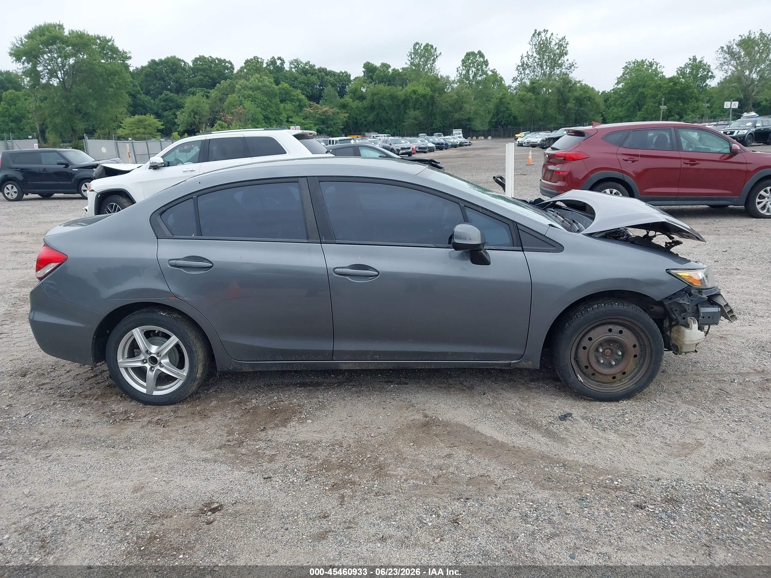 2013 Honda Civic Lx Gray vin: 19XFB2F53DE235752