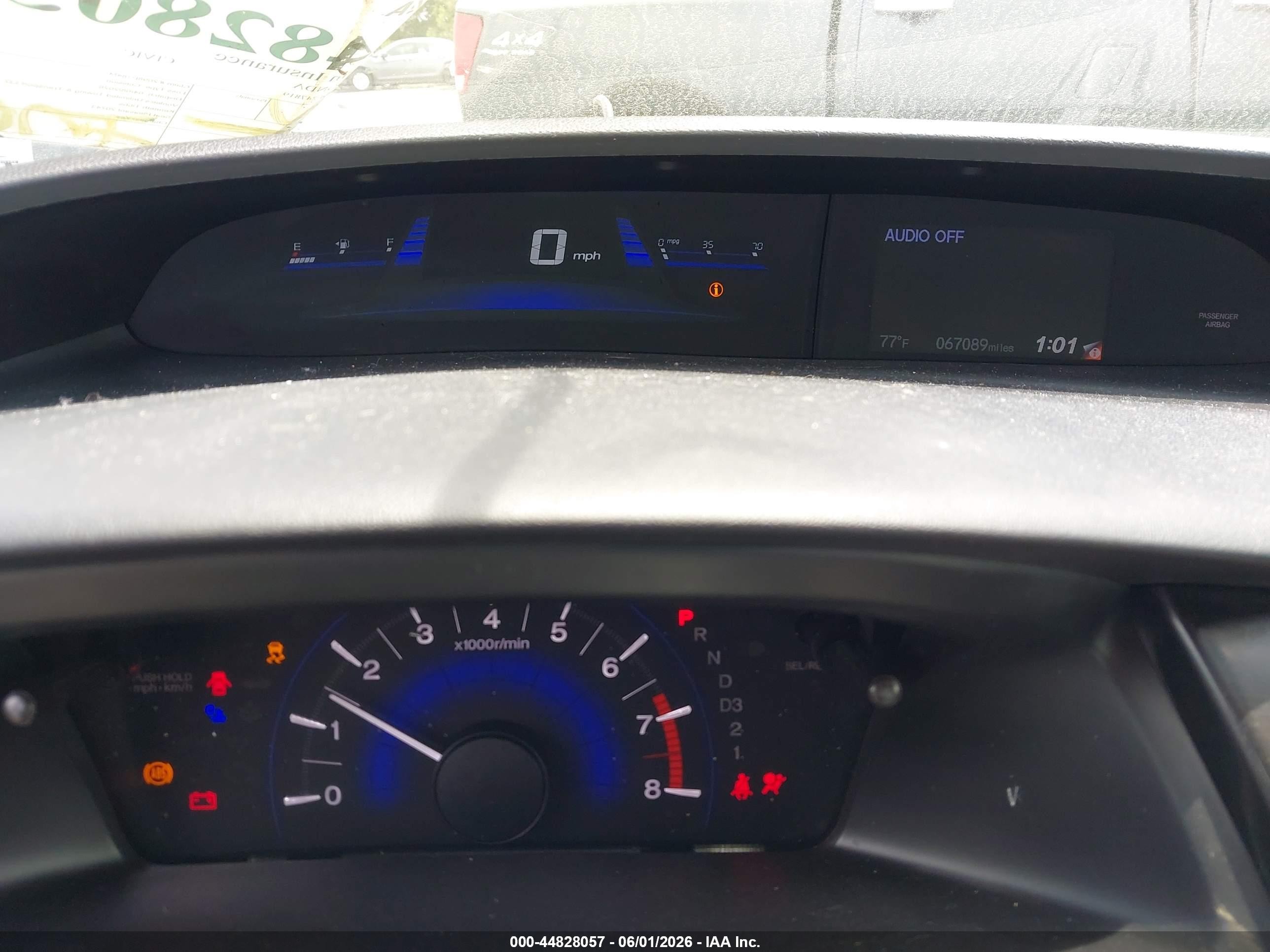 2013 Honda Civic Lx Black vin: 19XFB2F53DE247819