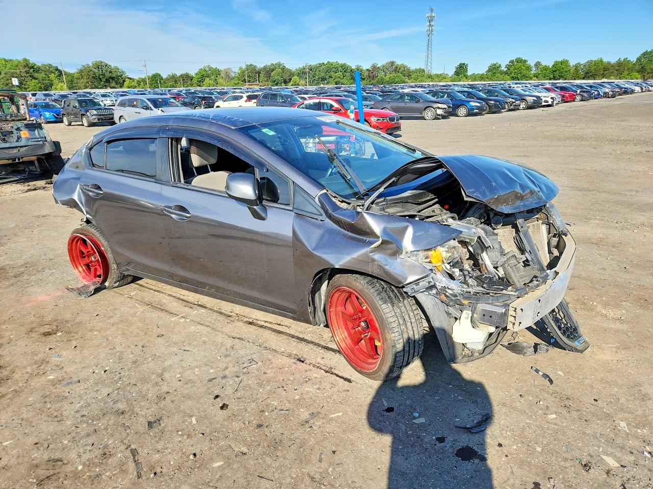 2013 Honda Civic Lx Gray vin: 19XFB2F53DE258805