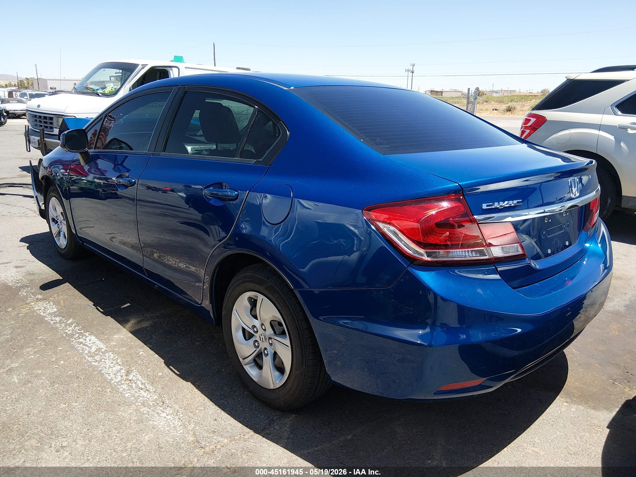 2013 Honda Civic Lx Blue vin: 19XFB2F53DE273742