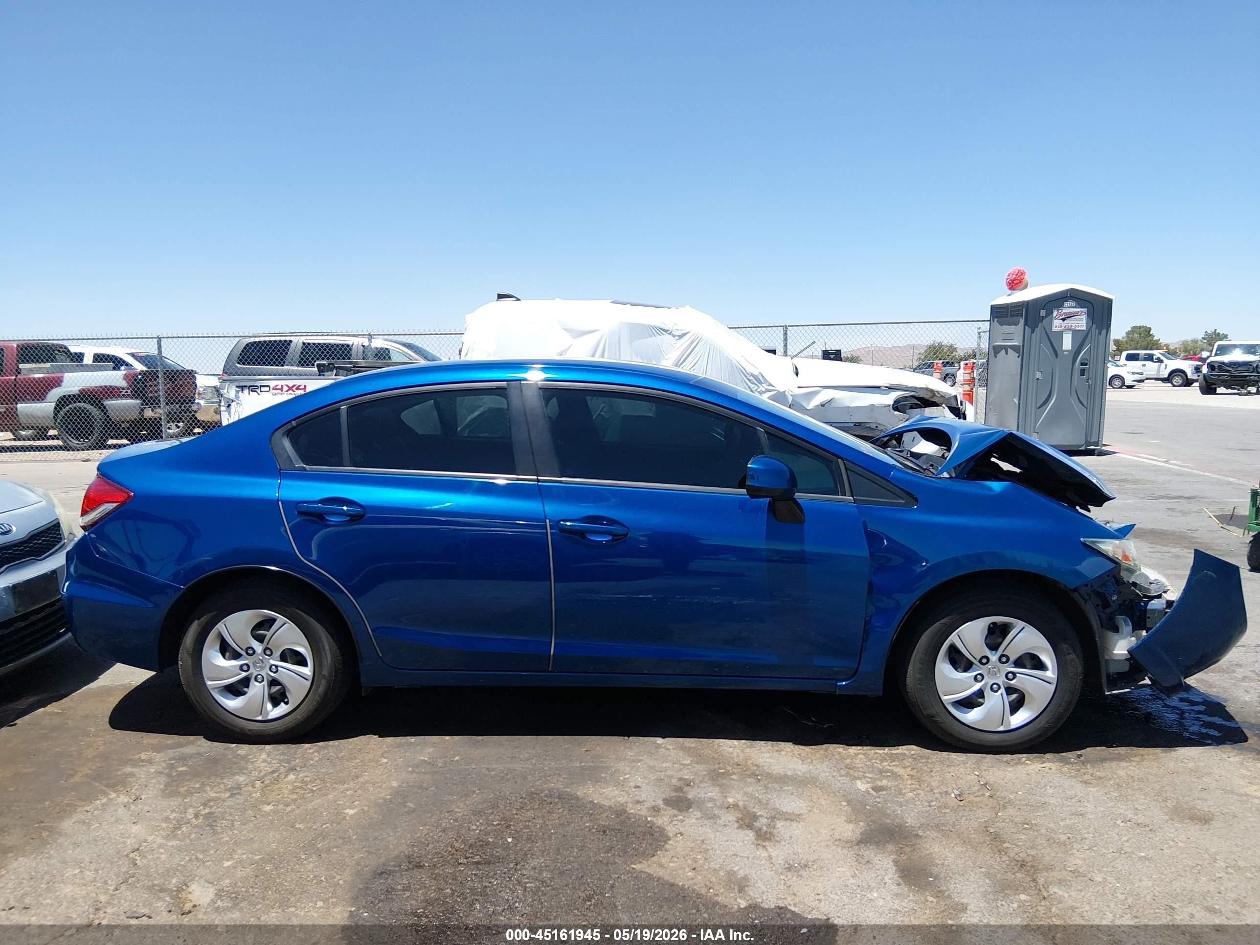 2013 Honda Civic Lx Blue vin: 19XFB2F53DE273742