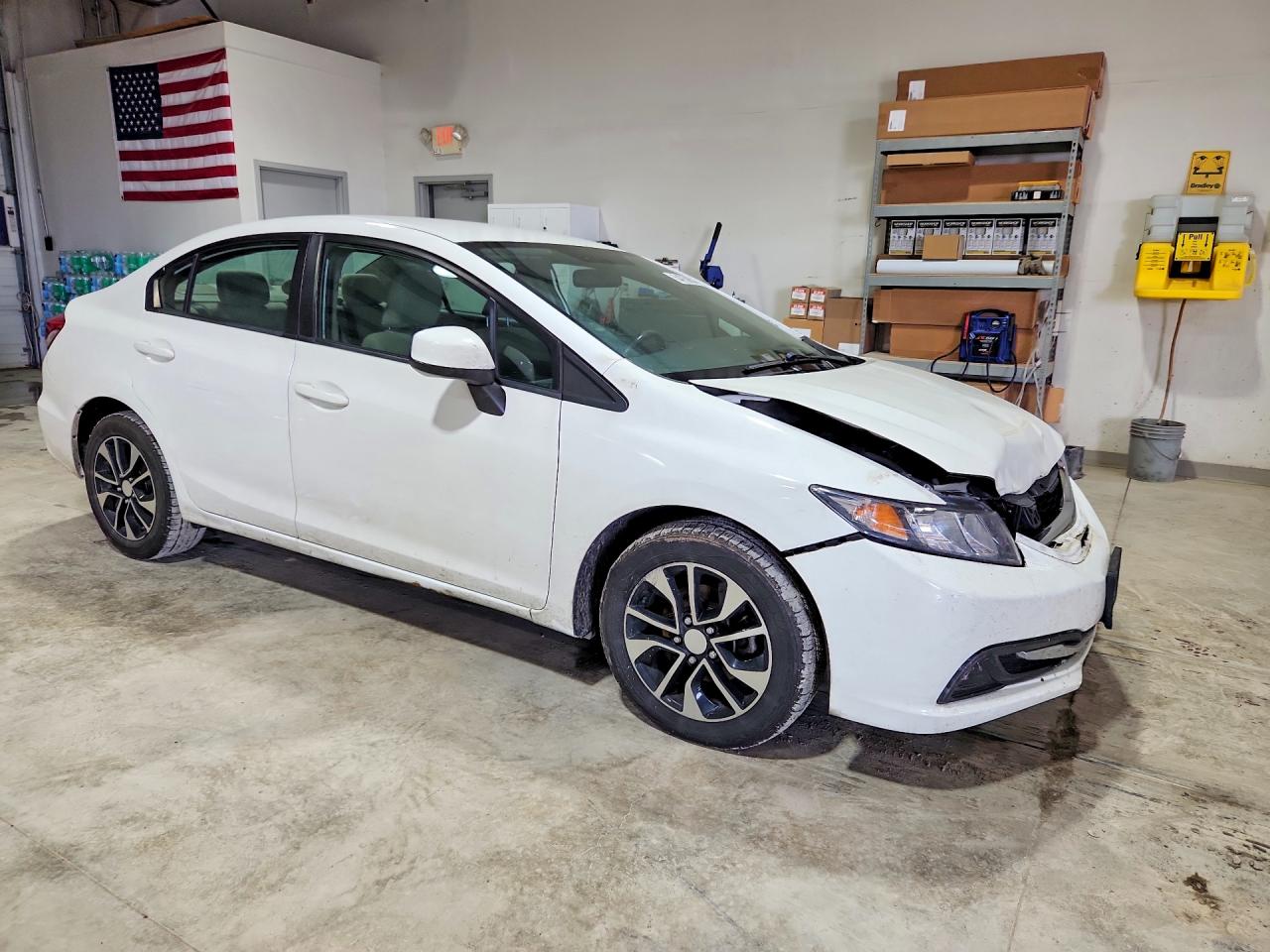 2013 Honda Civic Lx White vin: 19XFB2F53DE280528