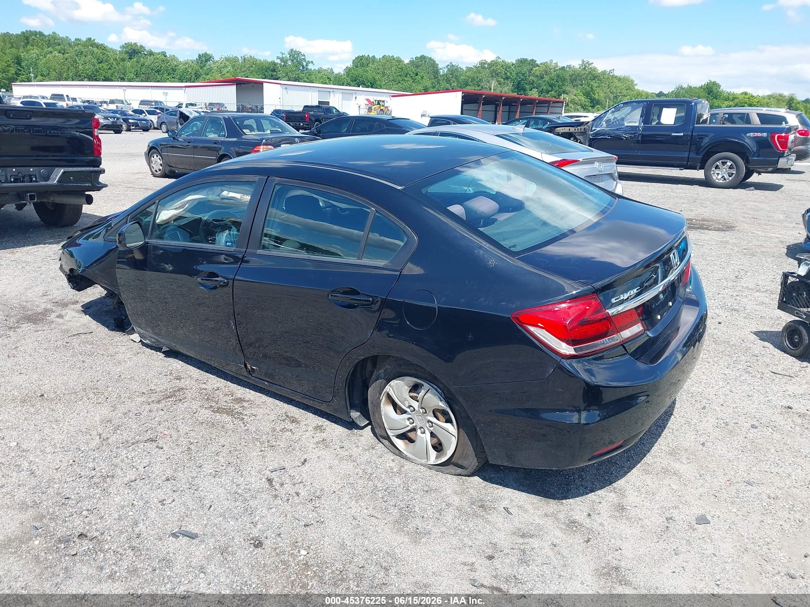 2013 Honda Civic Lx Black vin: 19XFB2F53DE281162