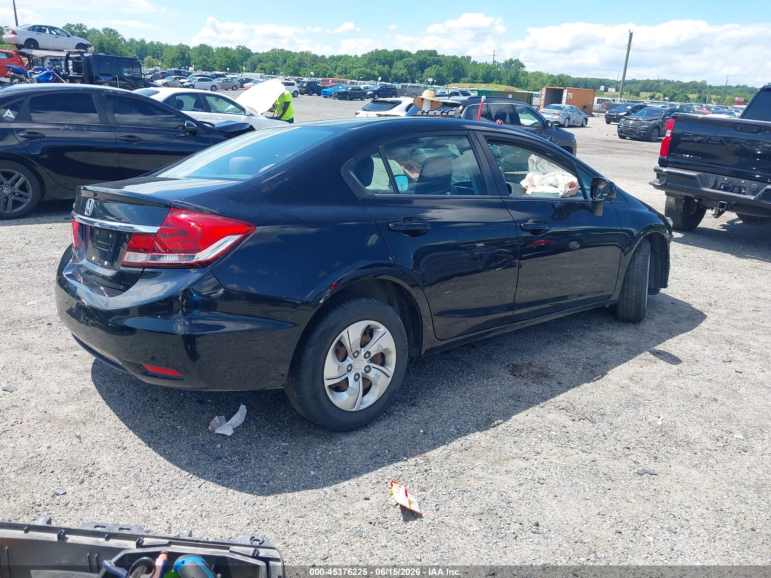 2013 Honda Civic Lx Black vin: 19XFB2F53DE281162