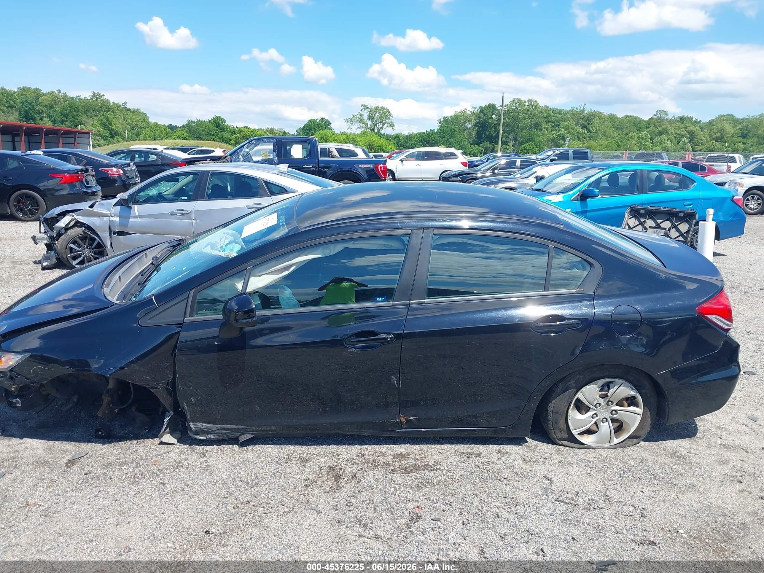 2013 Honda Civic Lx Black vin: 19XFB2F53DE281162