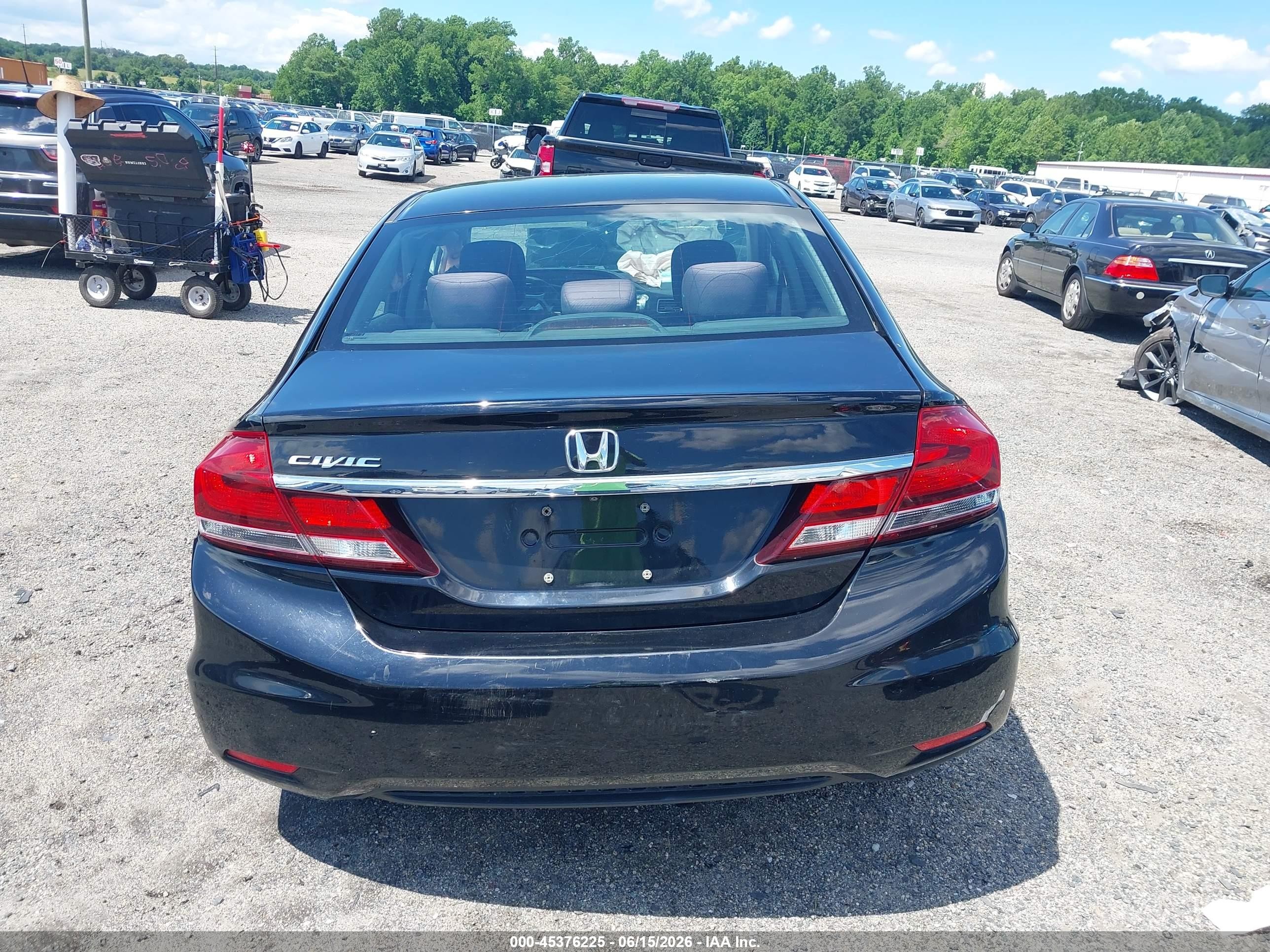 2013 Honda Civic Lx Black vin: 19XFB2F53DE281162