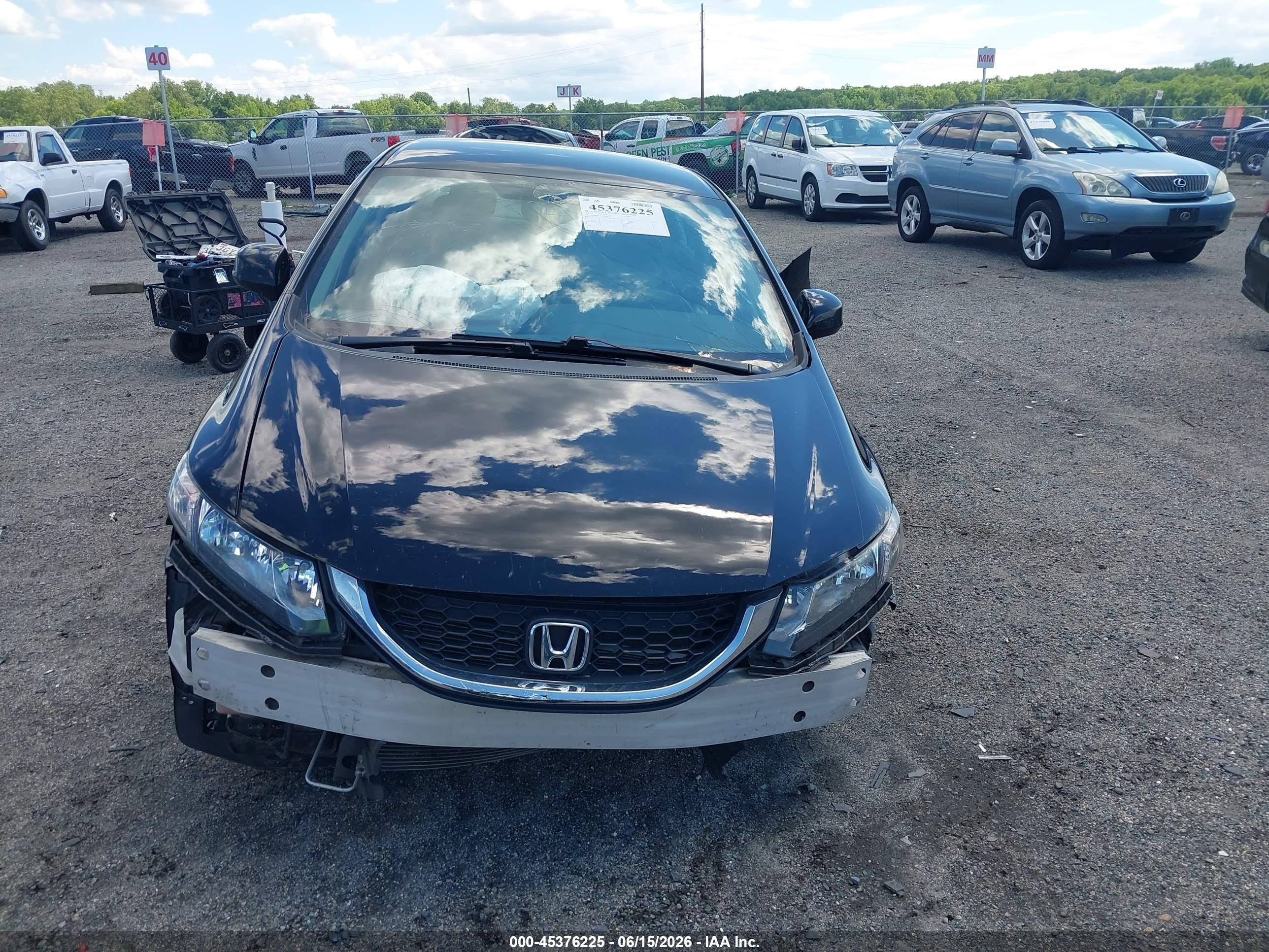 2013 Honda Civic Lx Black vin: 19XFB2F53DE281162