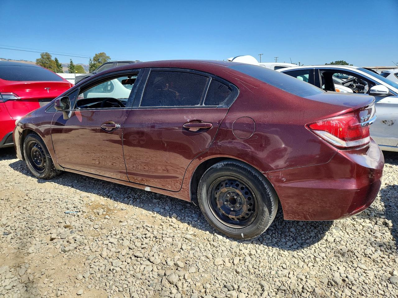 2013 Honda Civic Lx Burgundy vin: 19XFB2F53DE282313