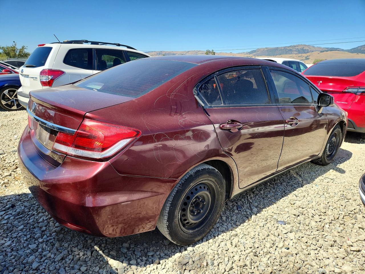 2013 Honda Civic Lx Burgundy vin: 19XFB2F53DE282313
